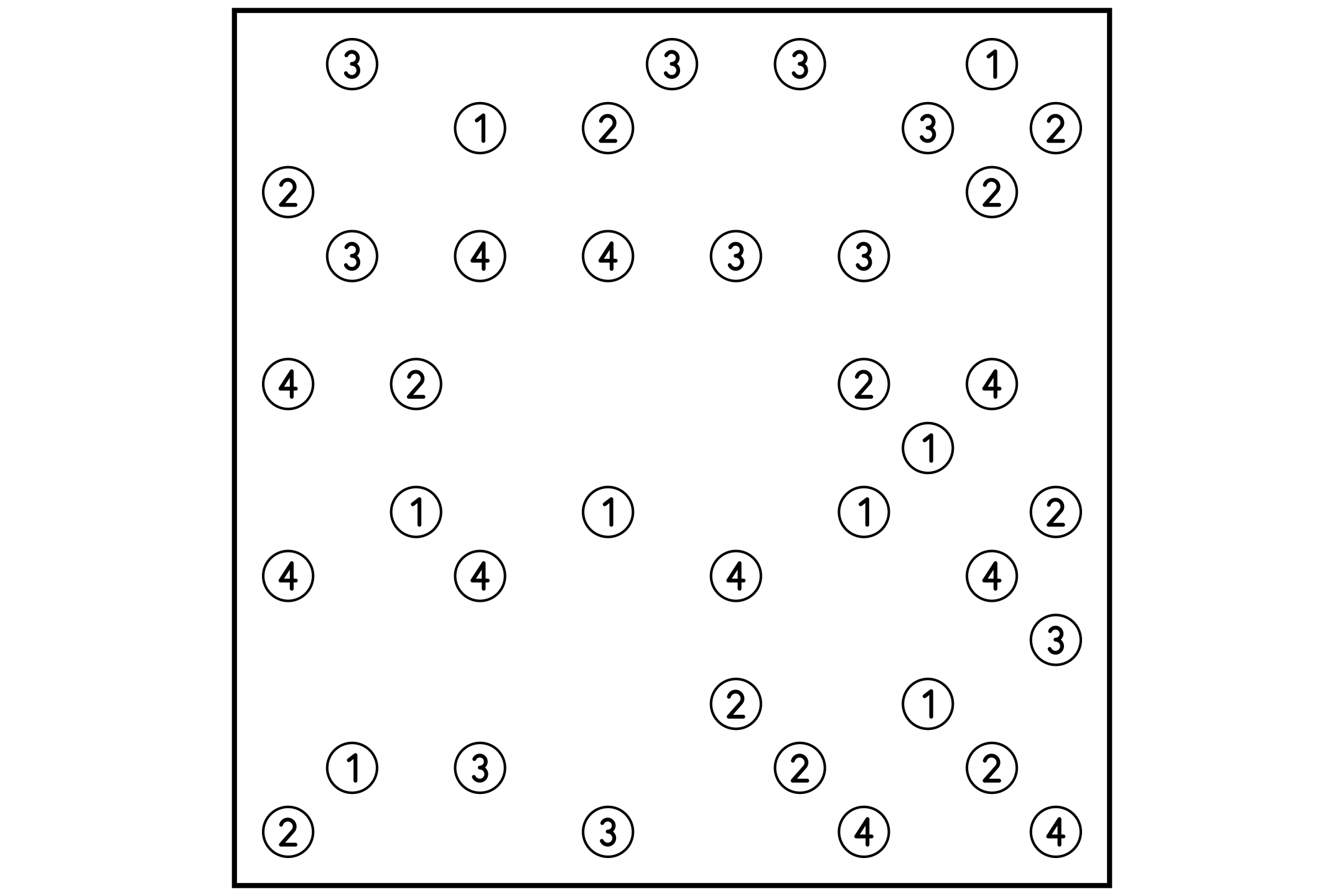 A large 13x13 hashi puzzle with about forty numbered islands.