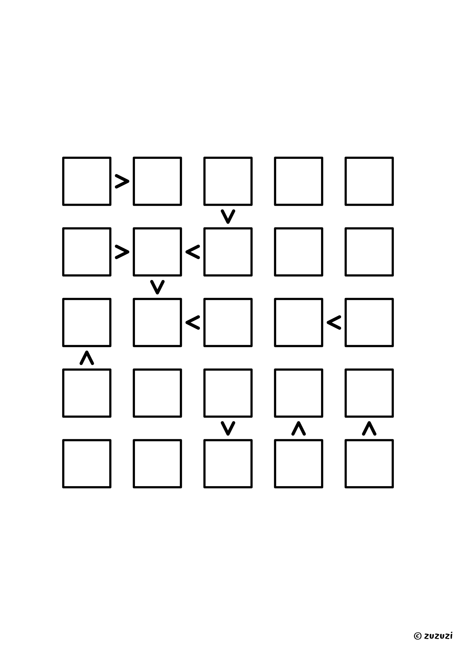 Intermediate 5x5 futoshiki puzzle with inequality signs between neighboring cells. Digits 1 to 5, one solution. Variant 5.