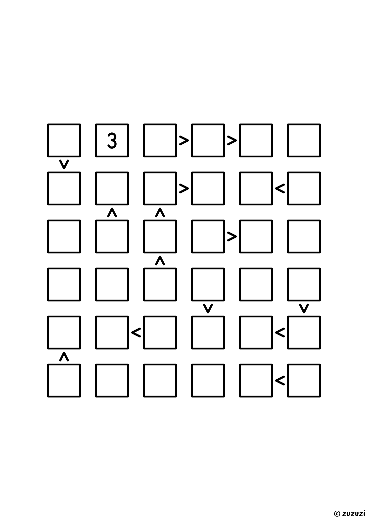 6x6 futoshiki with one given digit and fifteen signs; look first for the row where the 6 has a single place left. Puzzle 2 of 8.
