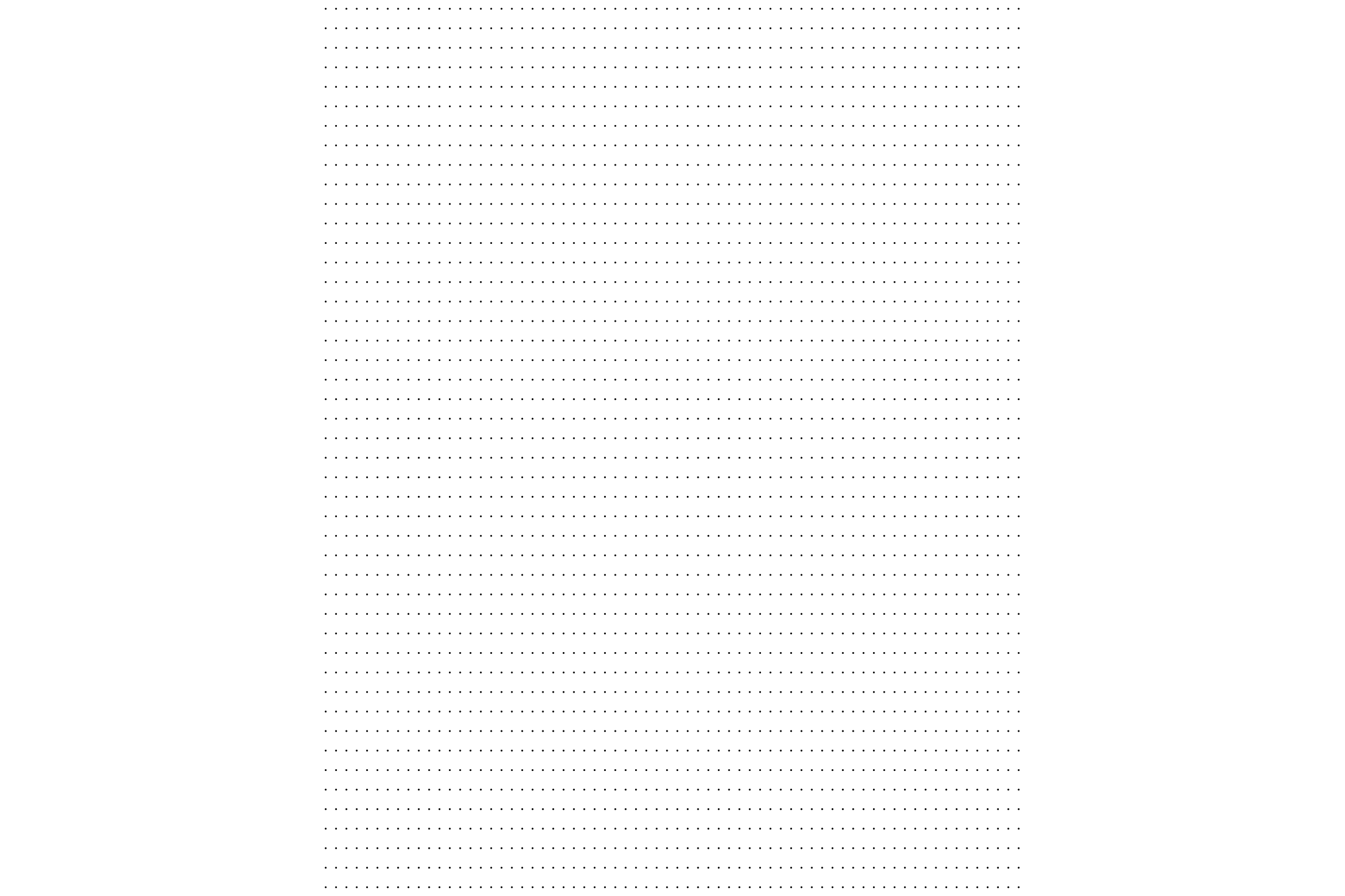 Dotted paper with evenly spaced rows of small black dots, in black and white.