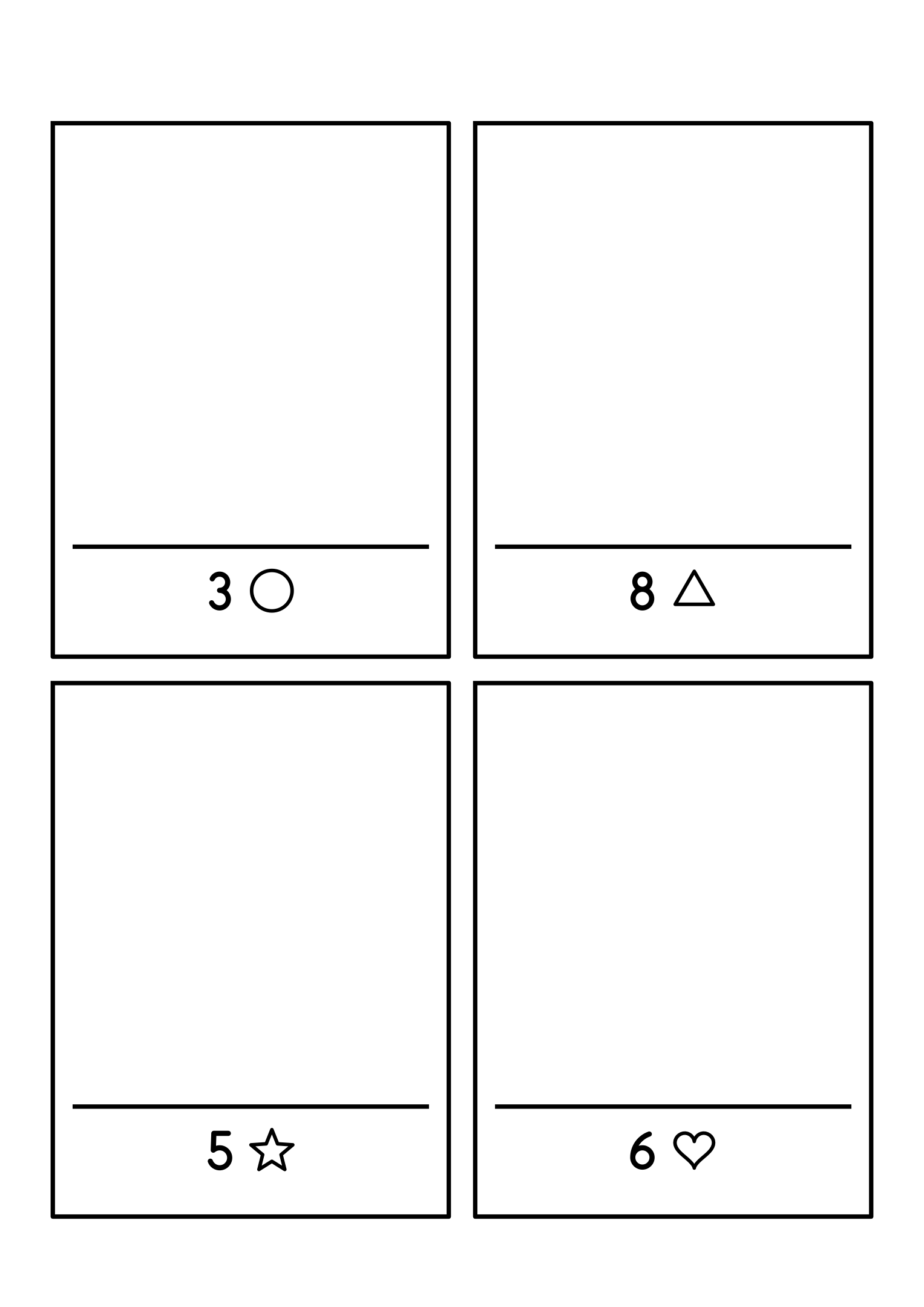 Drawing to 10: four frames, each asking for a number of shapes drawn above its shelf. Sheet 19.