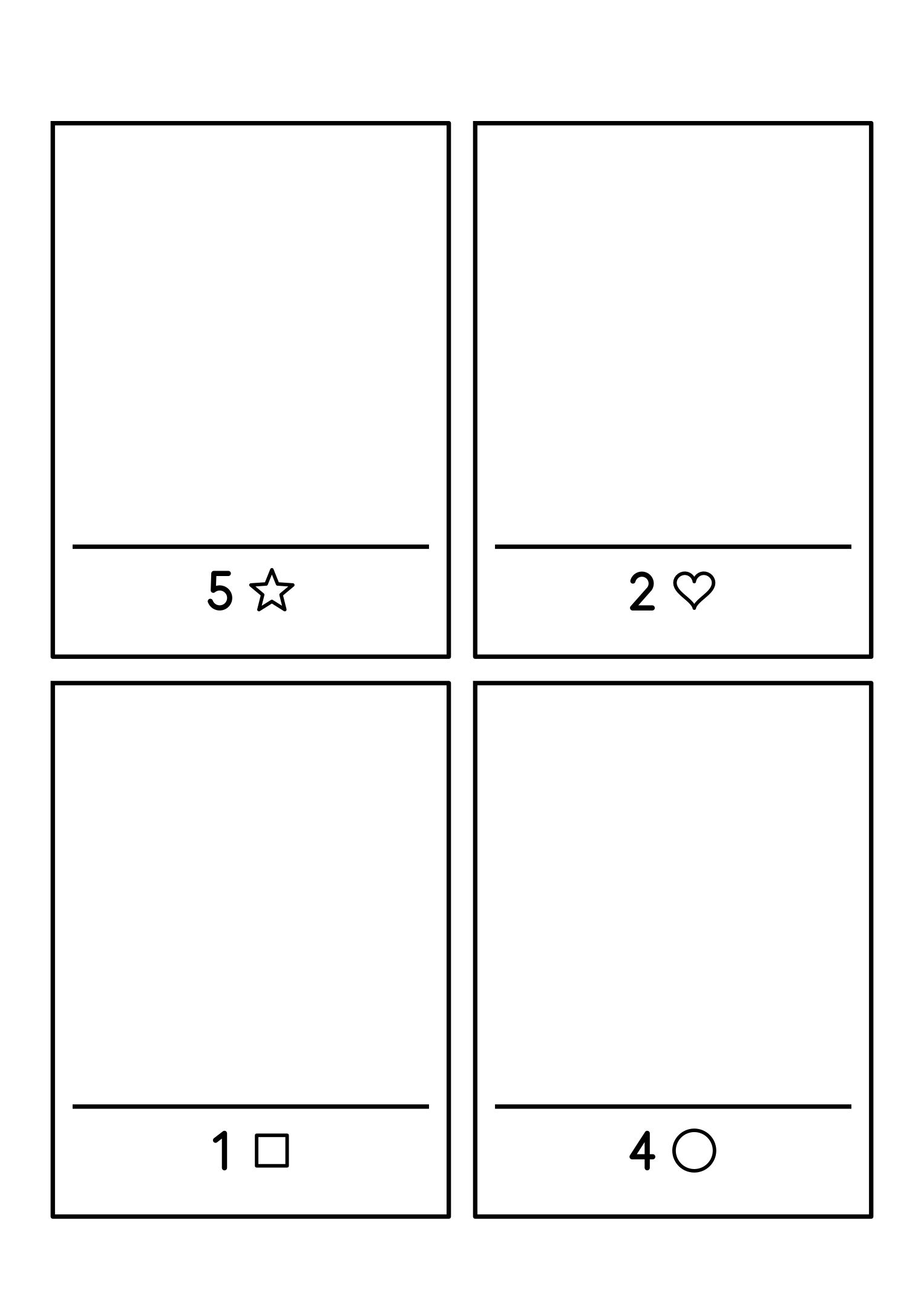 Drawing to 5: four frames, each asking for a number of shapes drawn above its shelf. Sheet 13.