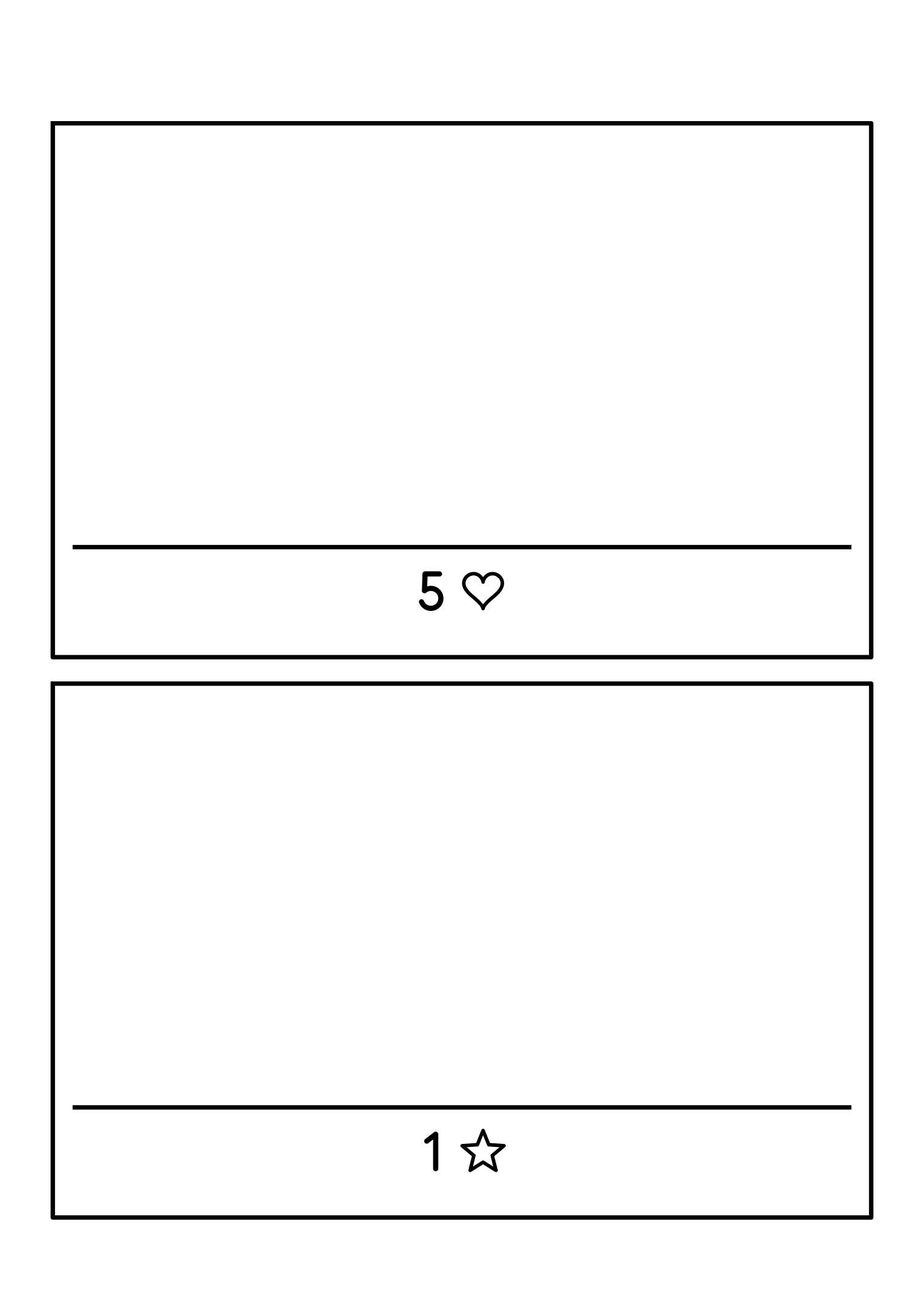 Two large frames, each asking for 1 to 5 shapes to be drawn. Variant 2.