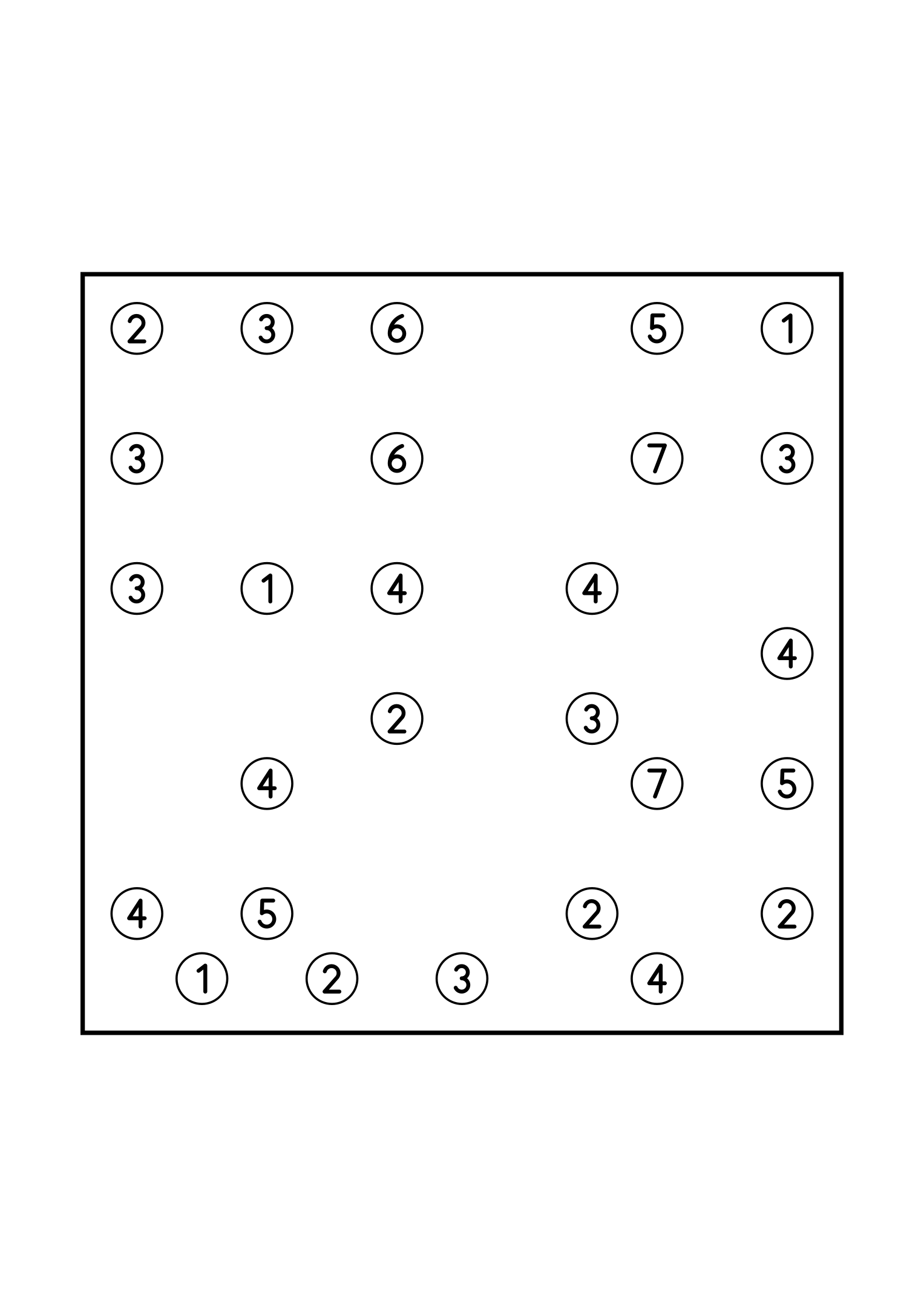 Easy 11x11 hashi, solved by counting the bridges each island needs, one puzzle on the page. Level: Easy. Variant 1.