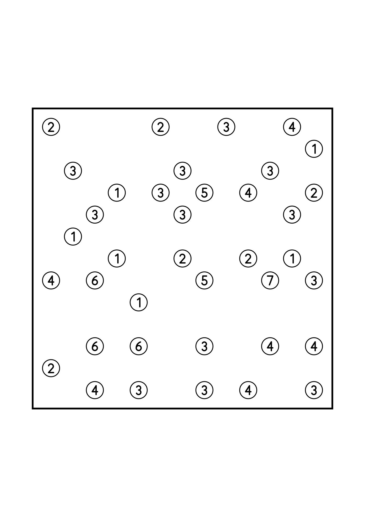 Easy 13x13 hashi, solved by counting the bridges each island needs, one puzzle on the page. Level: Easy. Variant 2.
