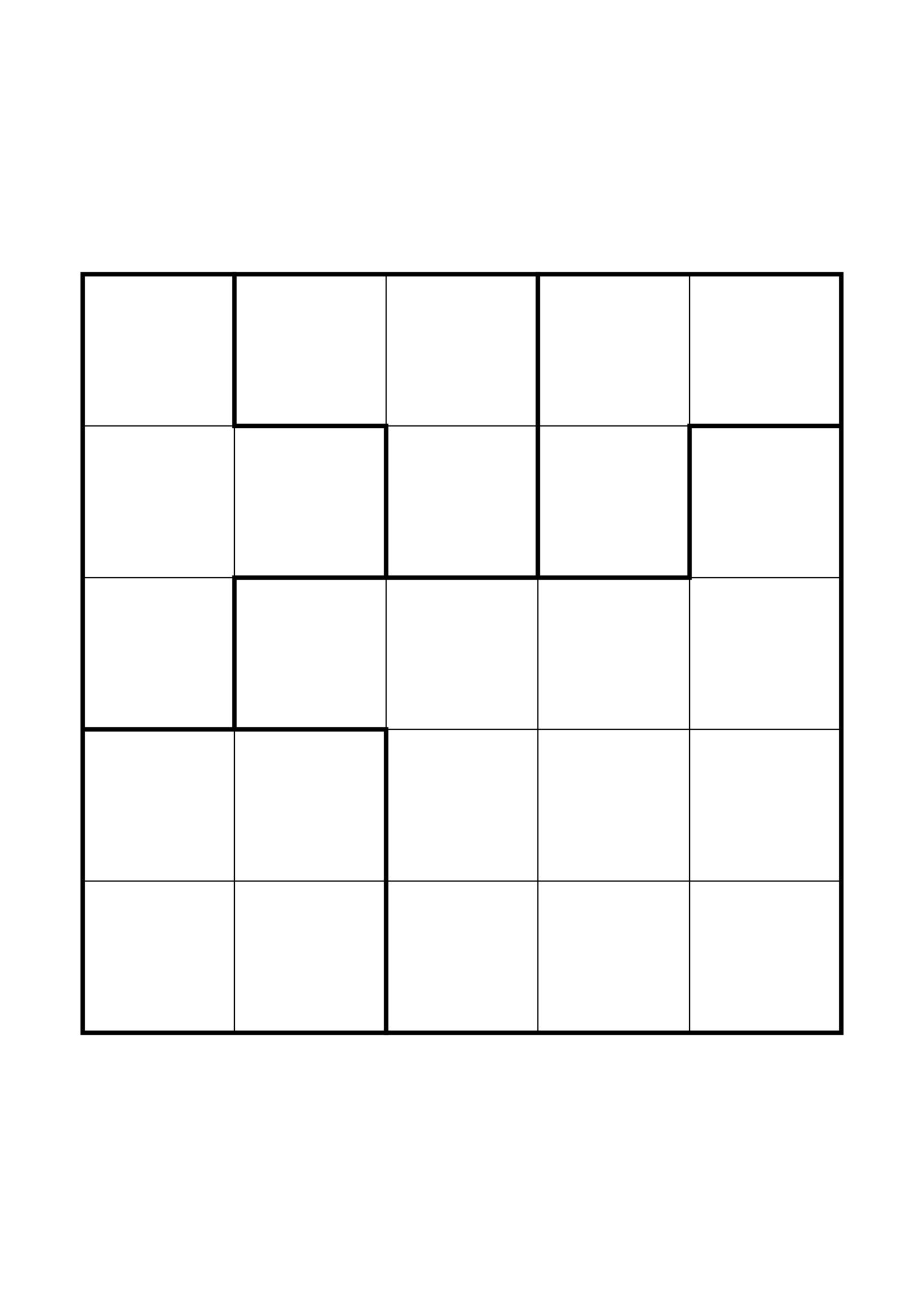 Easy 5x5 star battle, solved one region, row or column at a time, one large grid on the page. Level: Easy. Variant 1.