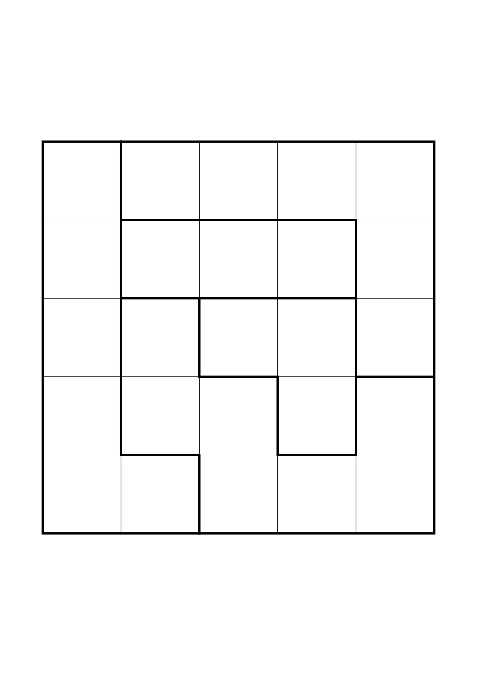 Easy 5x5 star battle, solved one region, row or column at a time, one large grid on the page. Level: Easy. Variant 8.