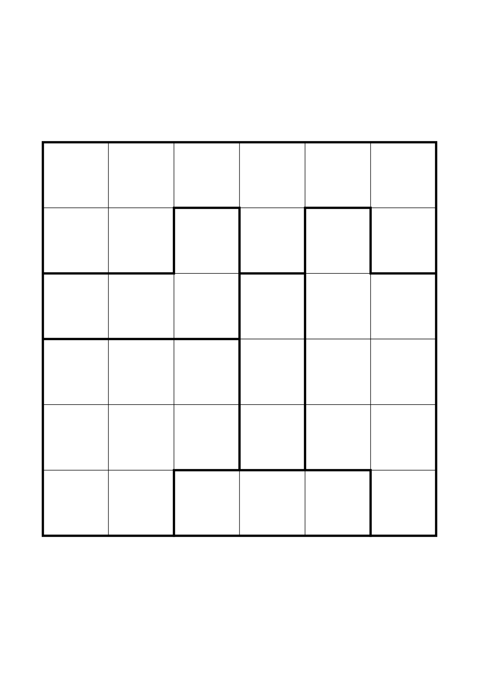 Easy 6x6 star battle, solved one region, row or column at a time, one large grid on the page. Level: Easy. Variant 8.