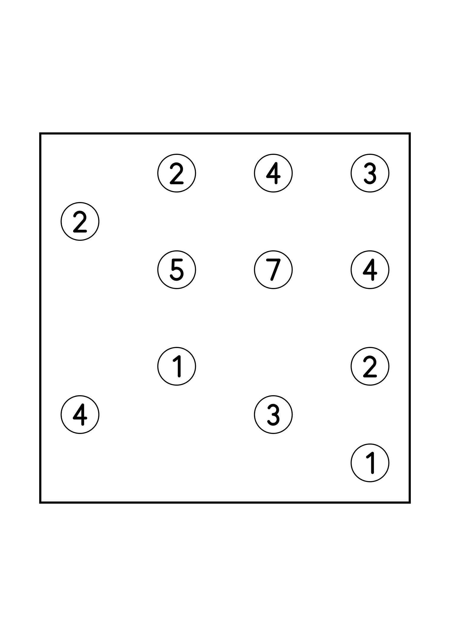 Easy 7x7 hashi, solved by counting the bridges each island needs, one puzzle on the page. Level: Easy. Variant 7.