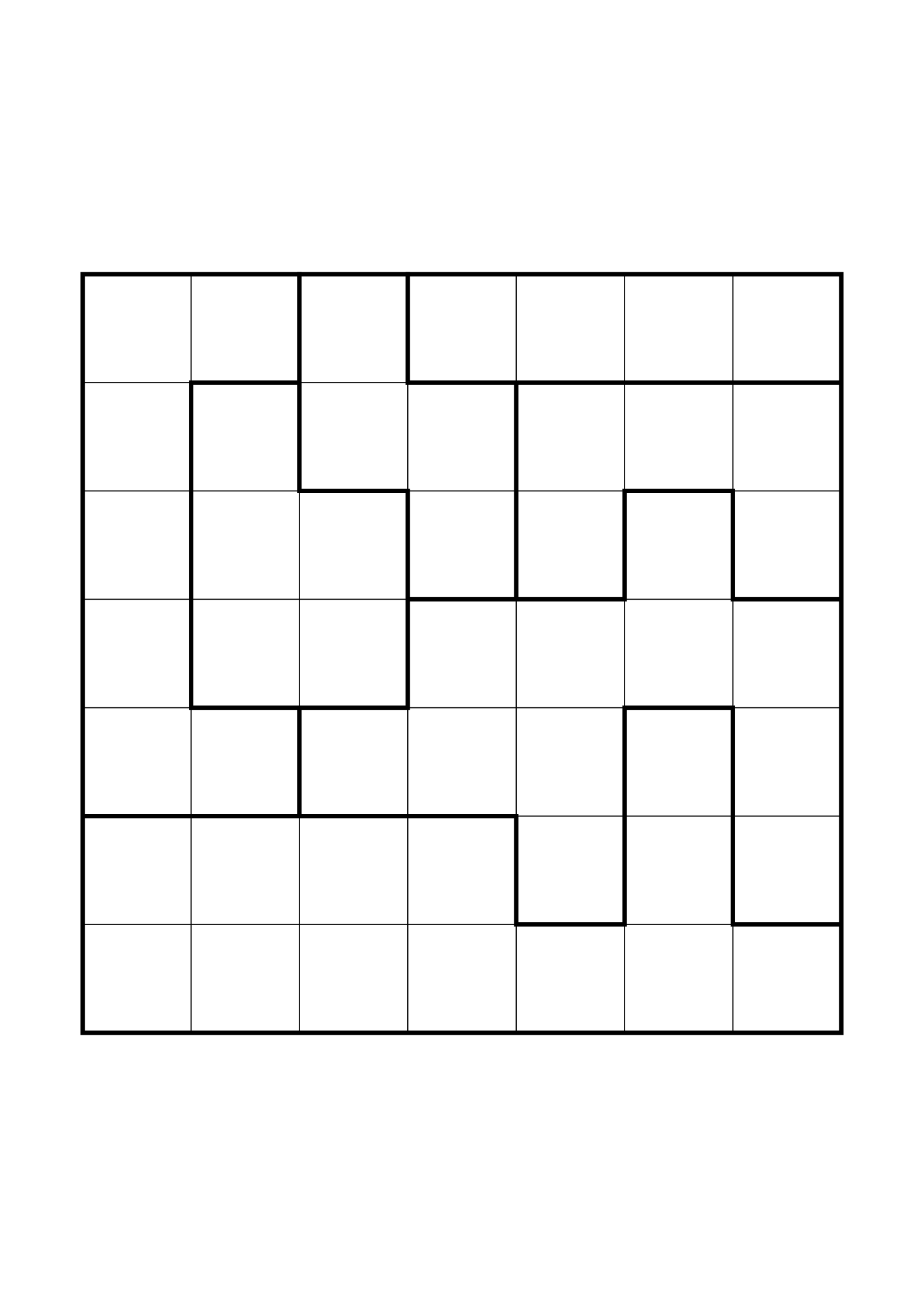 Easy 7x7 star battle, solved one region, row or column at a time, one large grid on the page. Level: Easy. Variant 4.