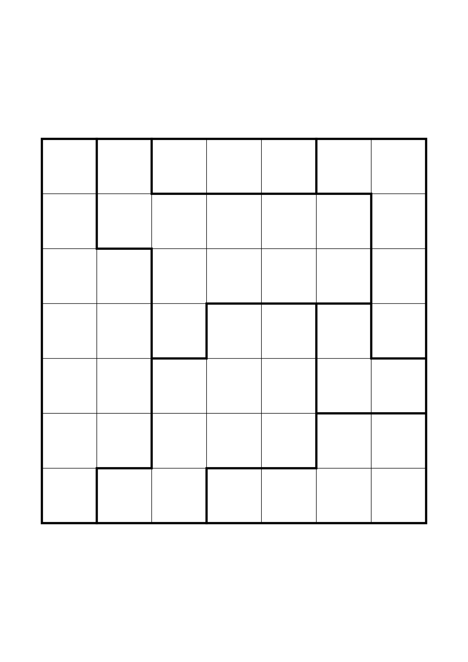 Easy 7x7 star battle, solved one region, row or column at a time, one large grid on the page. Level: Easy. Variant 8.