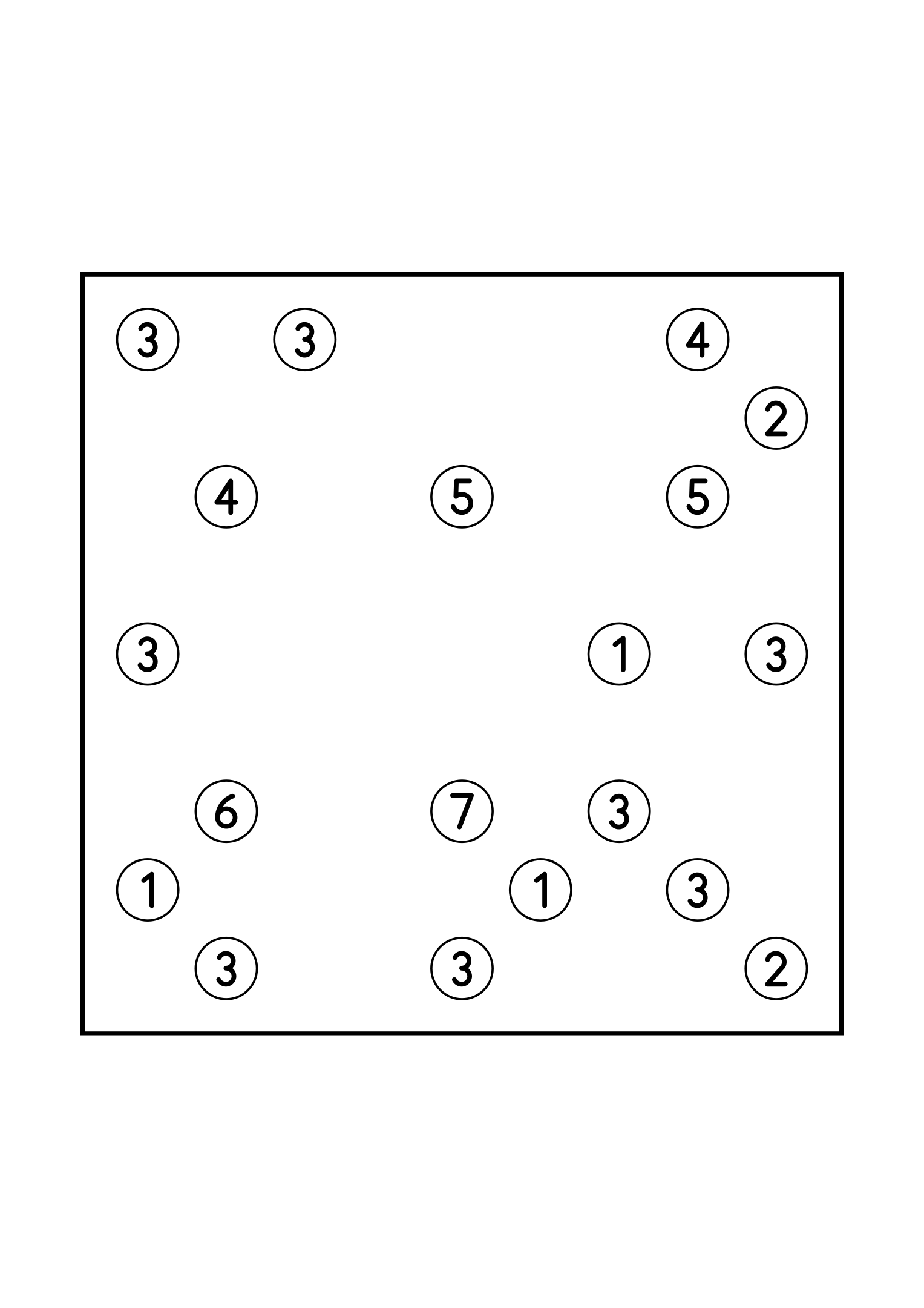 Easy 9x9 hashi, solved by counting the bridges each island needs, one puzzle on the page. Level: Easy. Variant 5.