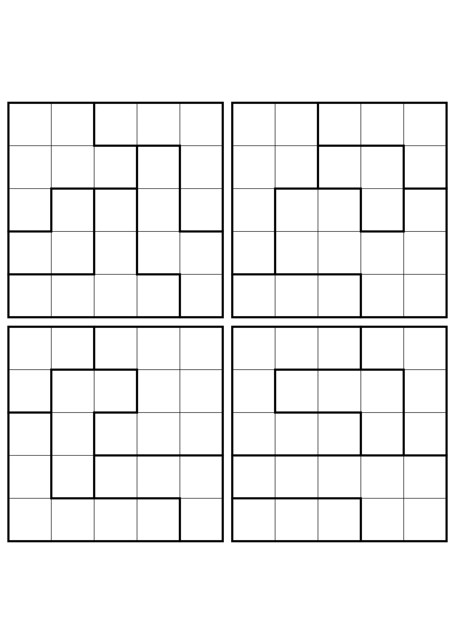 Four hard 5x5 star battle grids with stars to test in your head. Level: Hard, 4 puzzles per page. Variant 4.