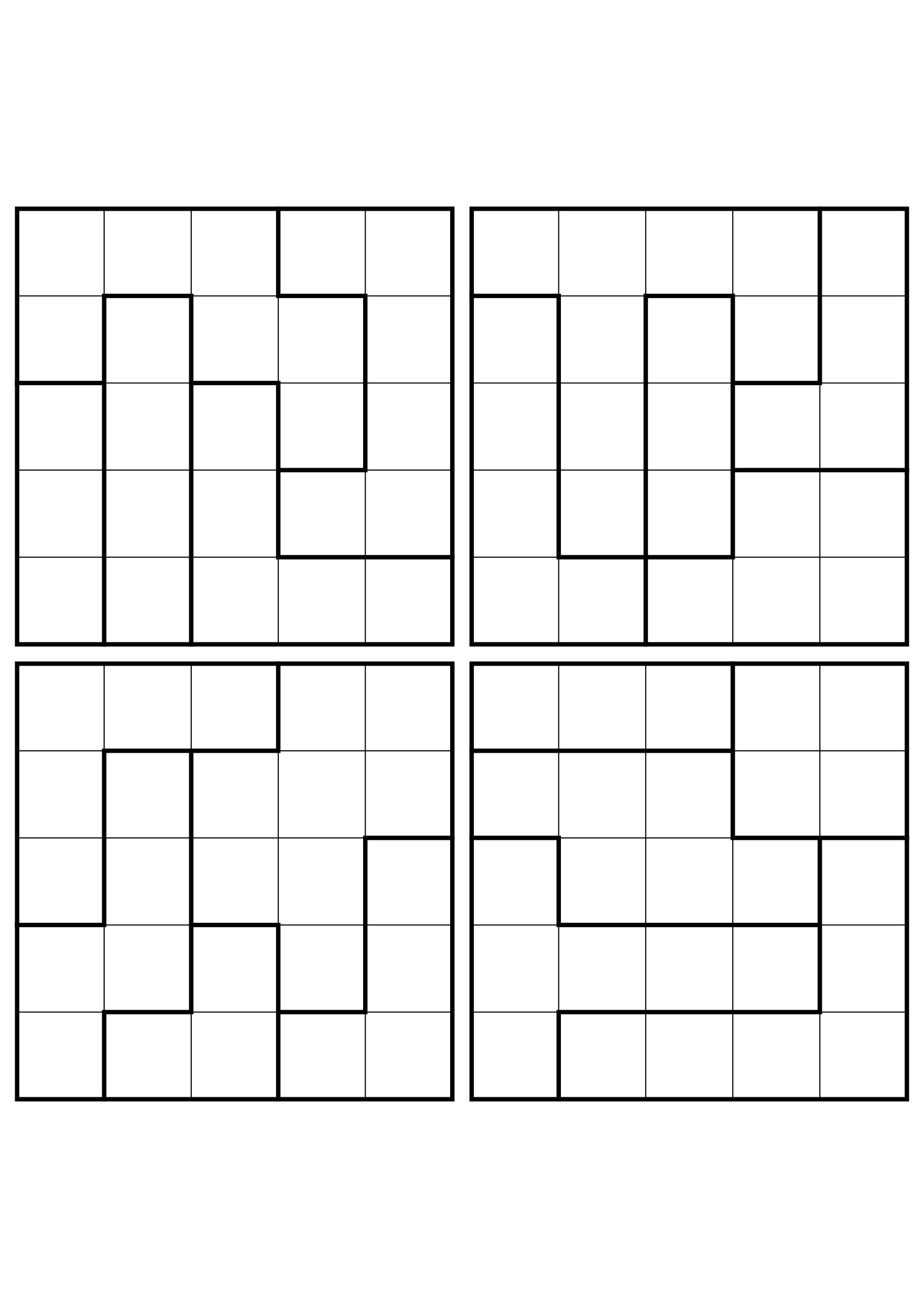 Four hard 5x5 star battle grids with stars to test in your head. Level: Hard, 4 puzzles per page. Variant 8.