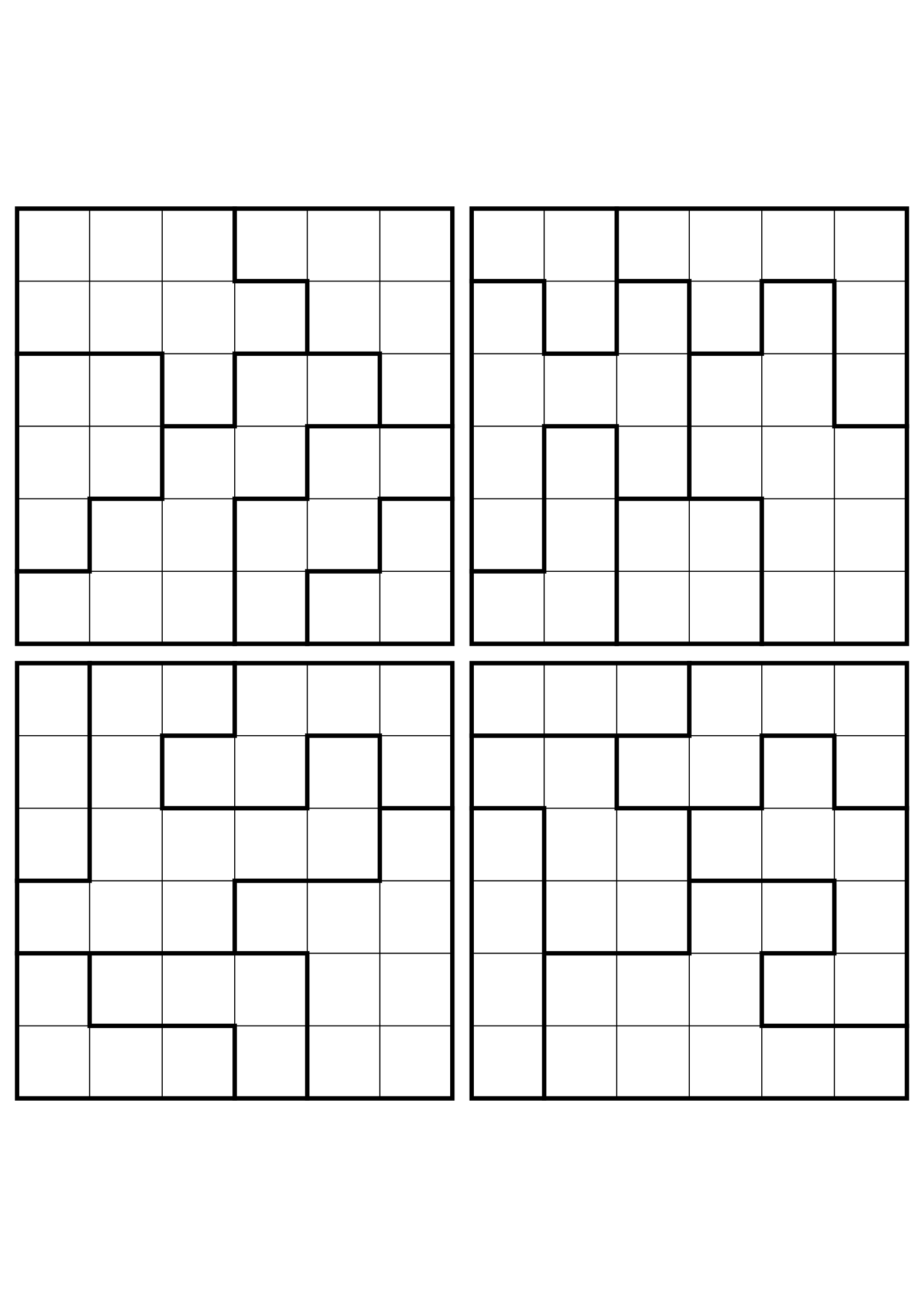 Four hard 6x6 star battle grids with stars to test in your head. Level: Hard, 4 puzzles per page. Variant 1.