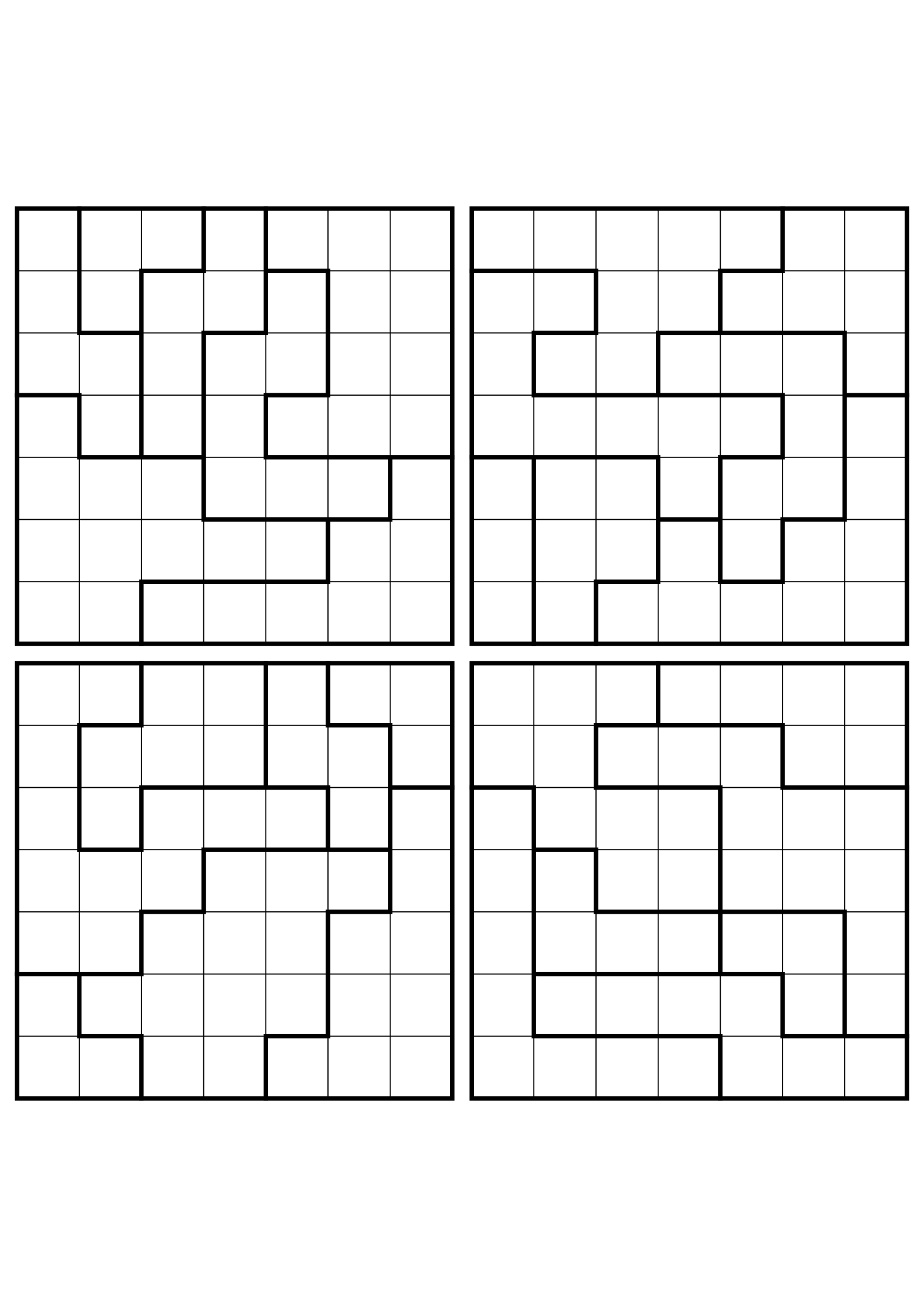 Four hard 7x7 star battle grids with stars to test in your head. Level: Hard, 4 puzzles per page. Variant 5.