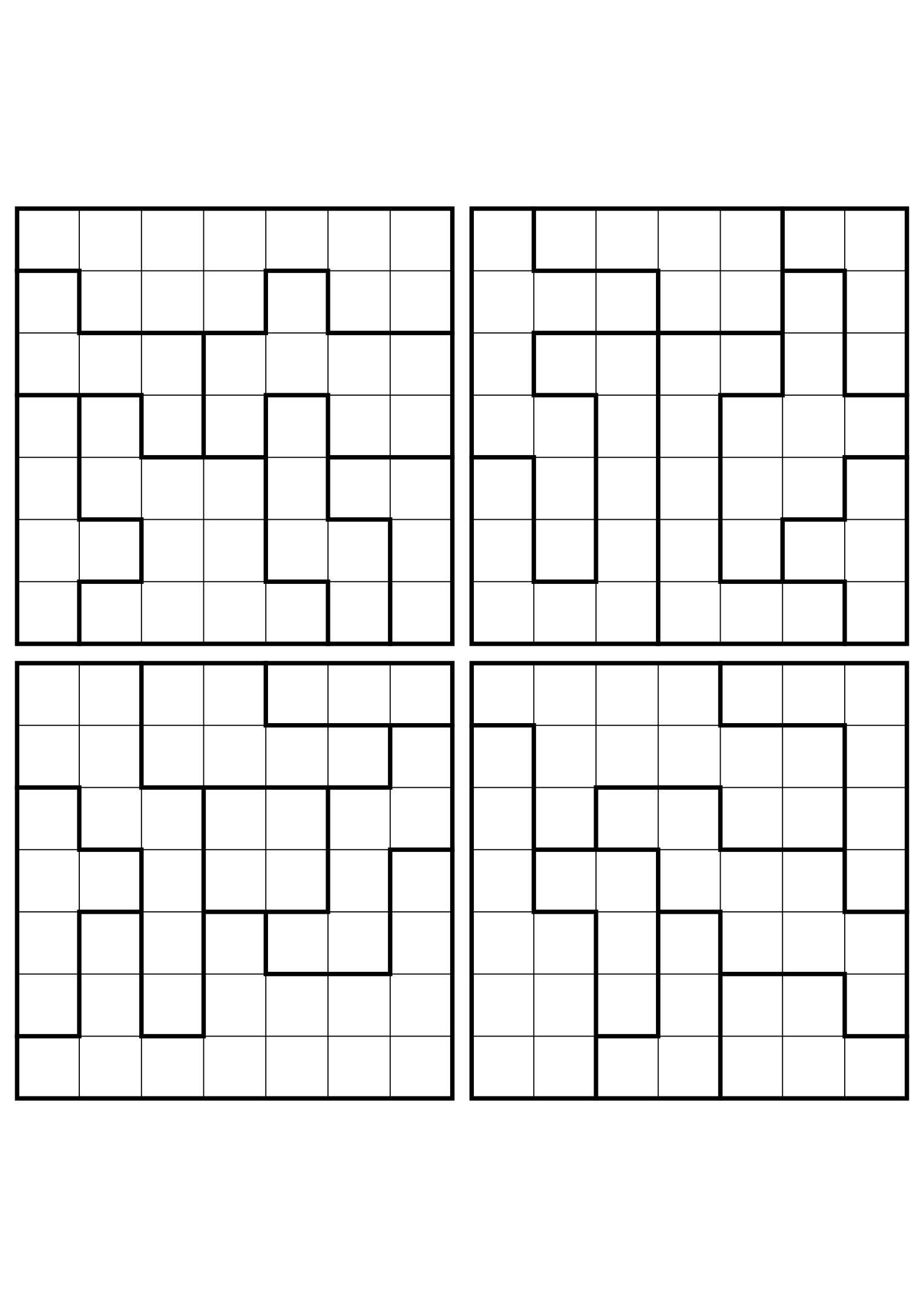 Four hard 7x7 star battle grids with stars to test in your head. Level: Hard, 4 puzzles per page. Variant 6.
