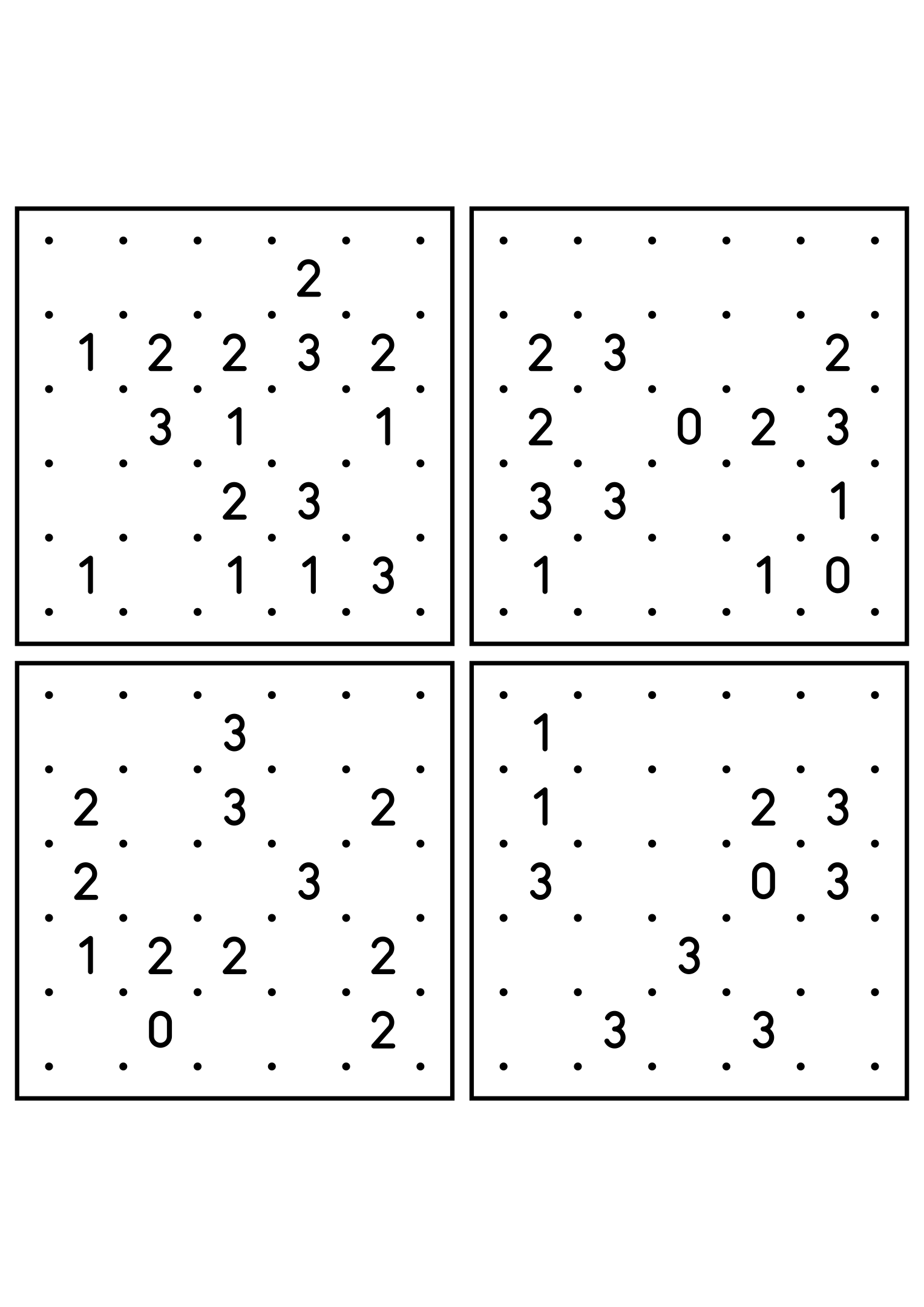 Four medium 5x5 slitherlink grids read with their corner patterns. Level: Medium, 4 puzzles per page. Variant 5.