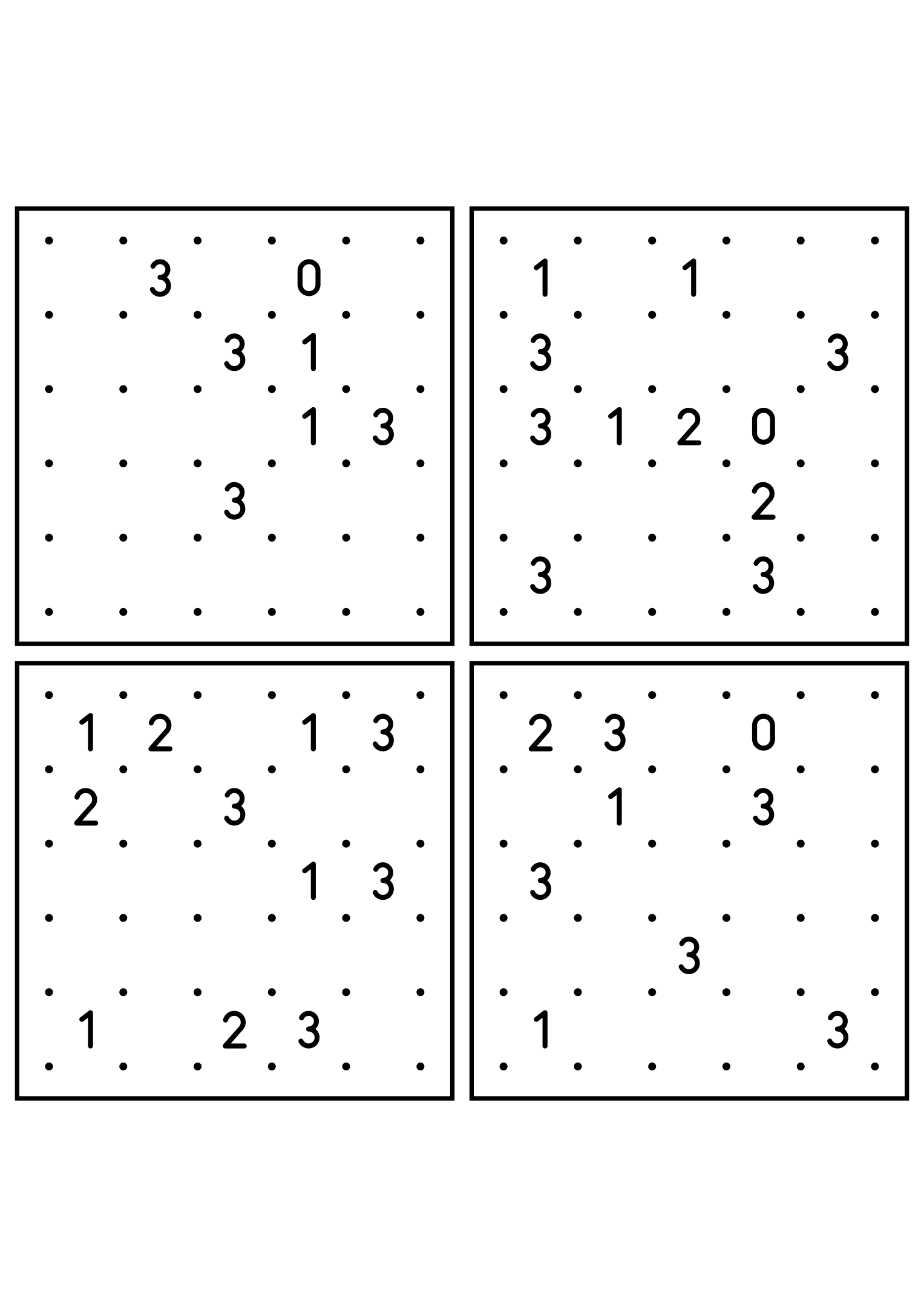 Four medium 5x5 slitherlink grids read with their corner patterns. Level: Medium, 4 puzzles per page. Variant 7.