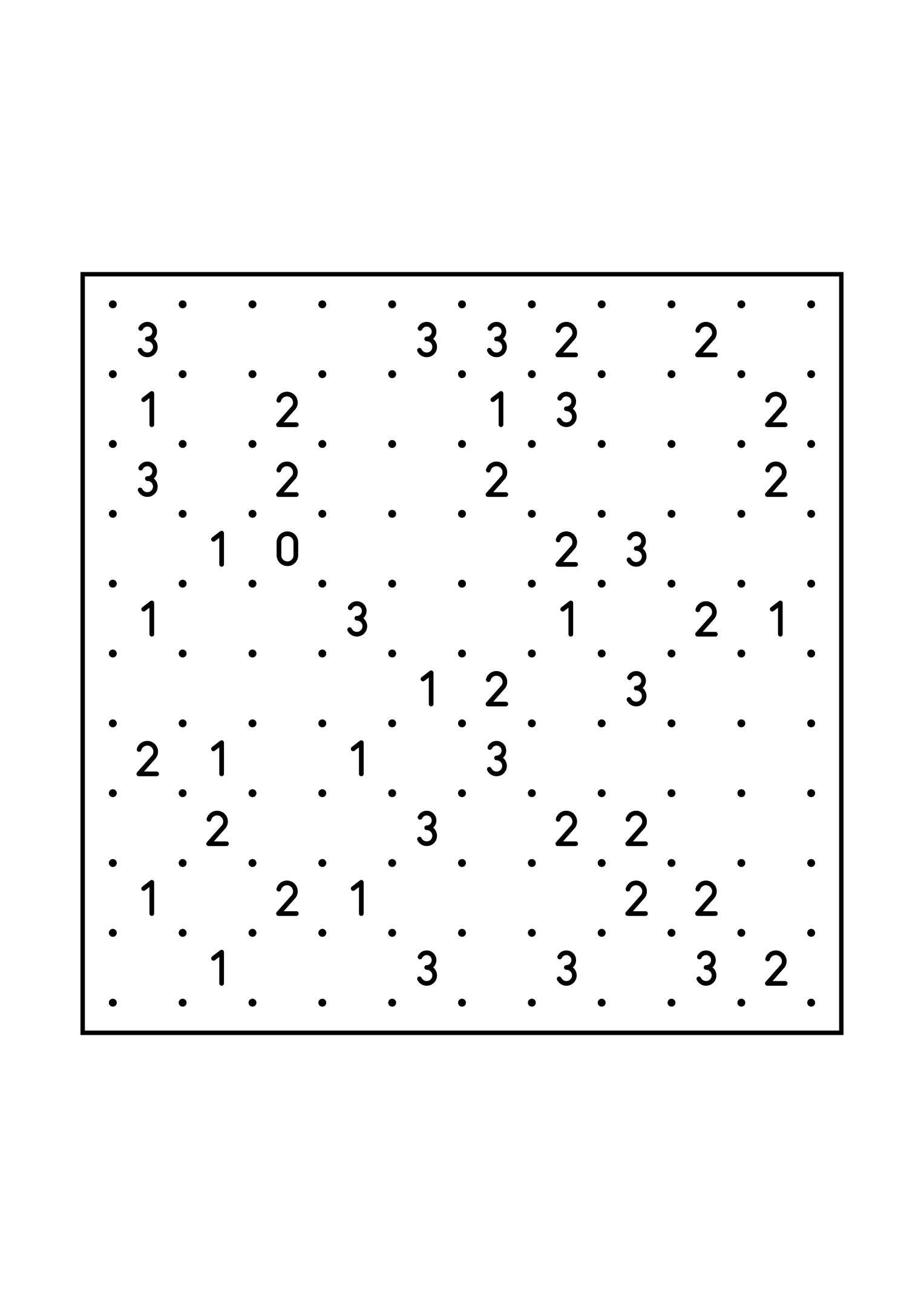 Hard 10x10 slitherlink, where a line sometimes has to be tried in your head, one large grid on the page. Level: Hard. Variant 1.