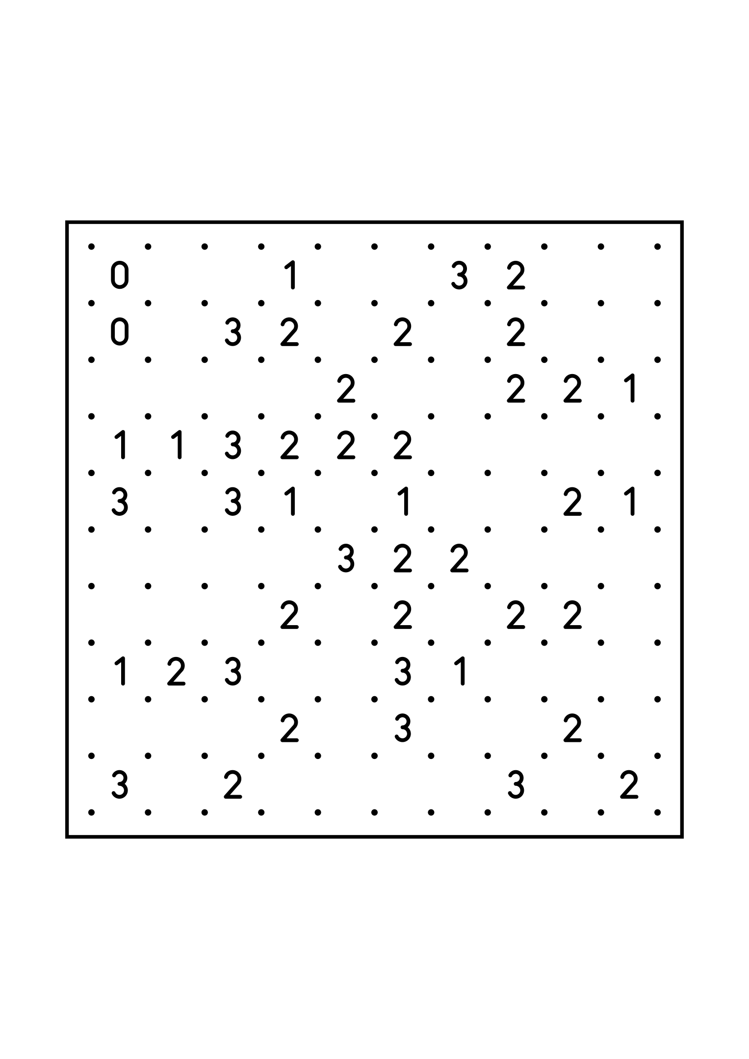 Hard 10x10 slitherlink, where a line sometimes has to be tried in your head, one large grid on the page. Level: Hard. Variant 6.