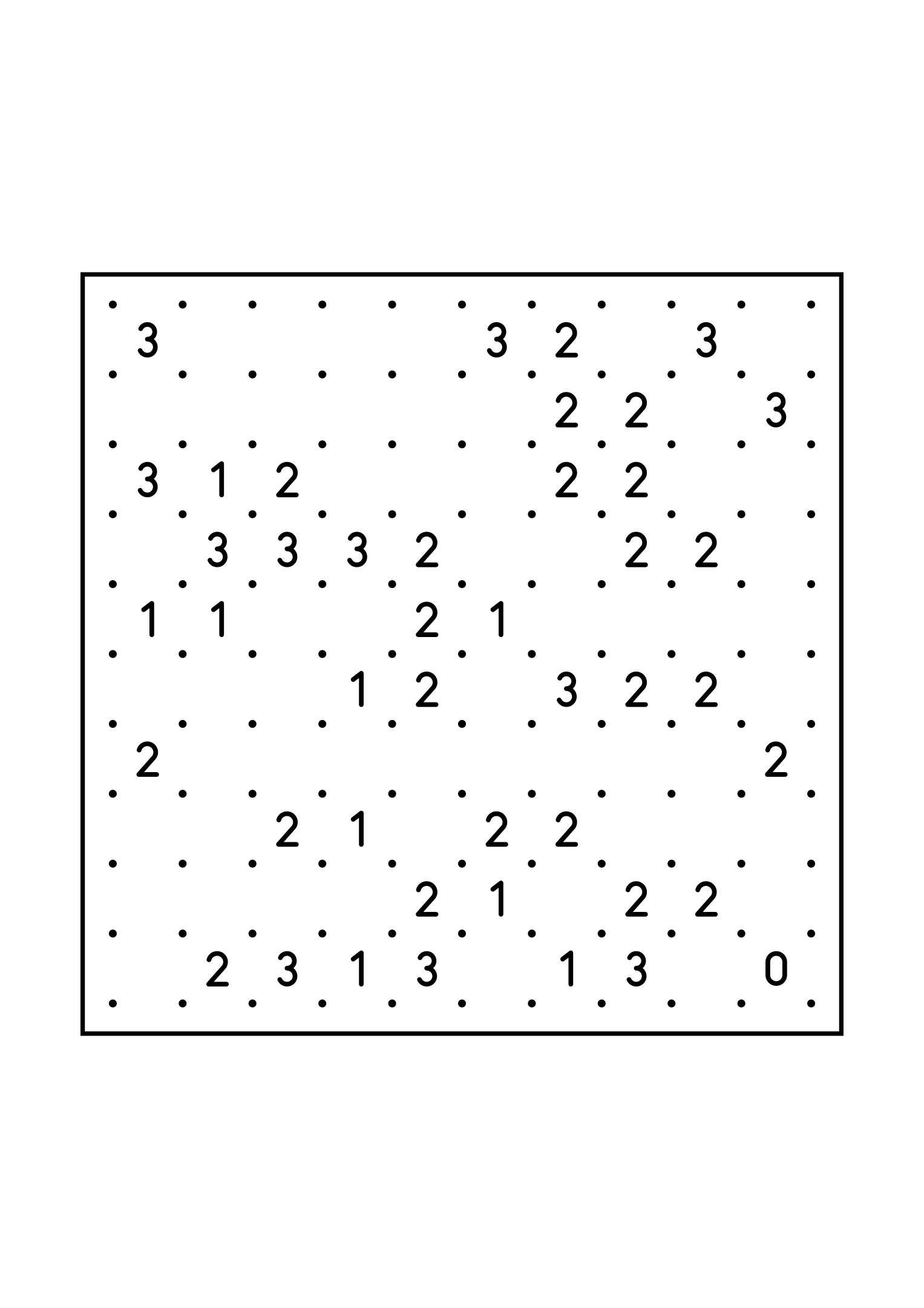 Hard 10x10 slitherlink, where a line sometimes has to be tried in your head, one large grid on the page. Level: Hard. Variant 7.