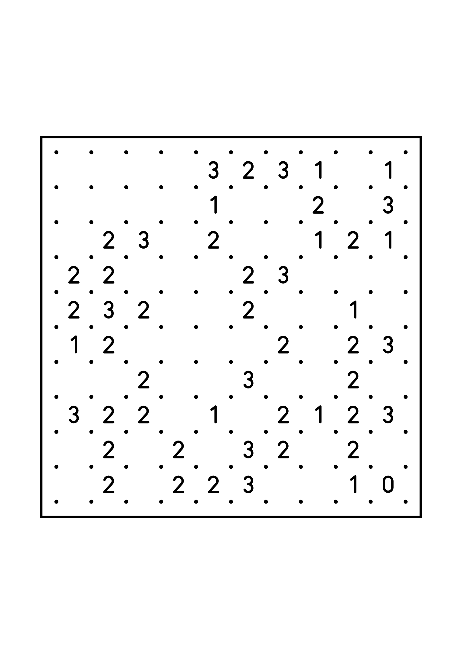 Hard 10x10 slitherlink, where a line sometimes has to be tried in your head, one large grid on the page. Level: Hard. Variant 8.