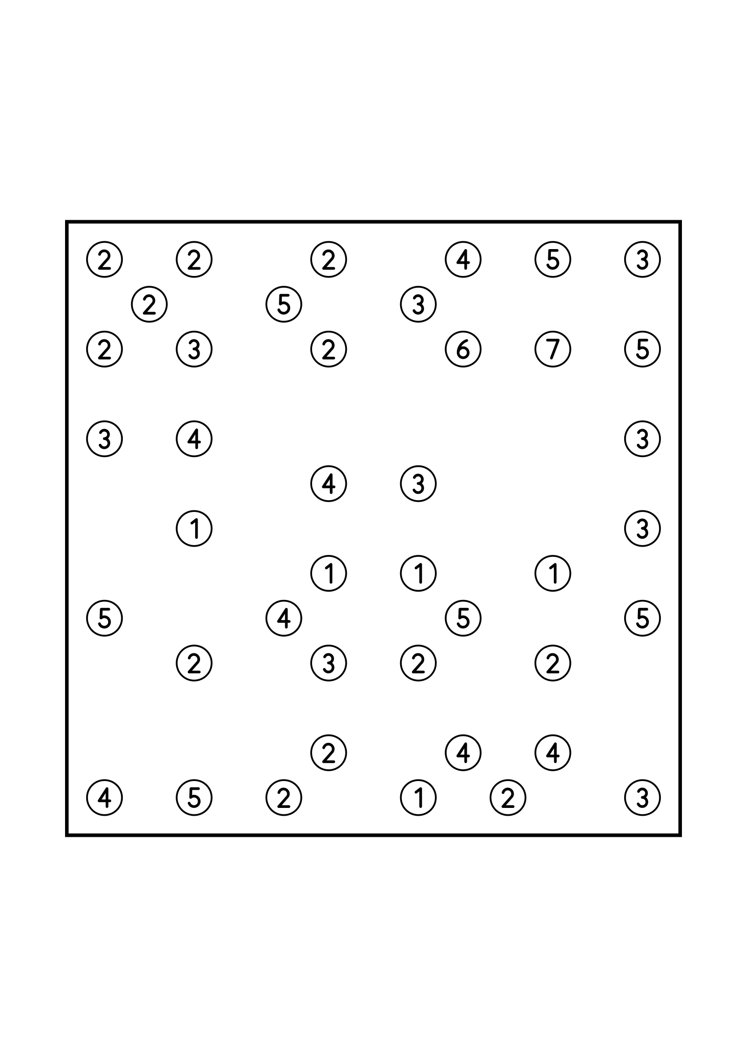 Hard 13x13 hashi, where a bridge sometimes has to be tried in your head, one puzzle on the page. Level: Hard. Variant 1.