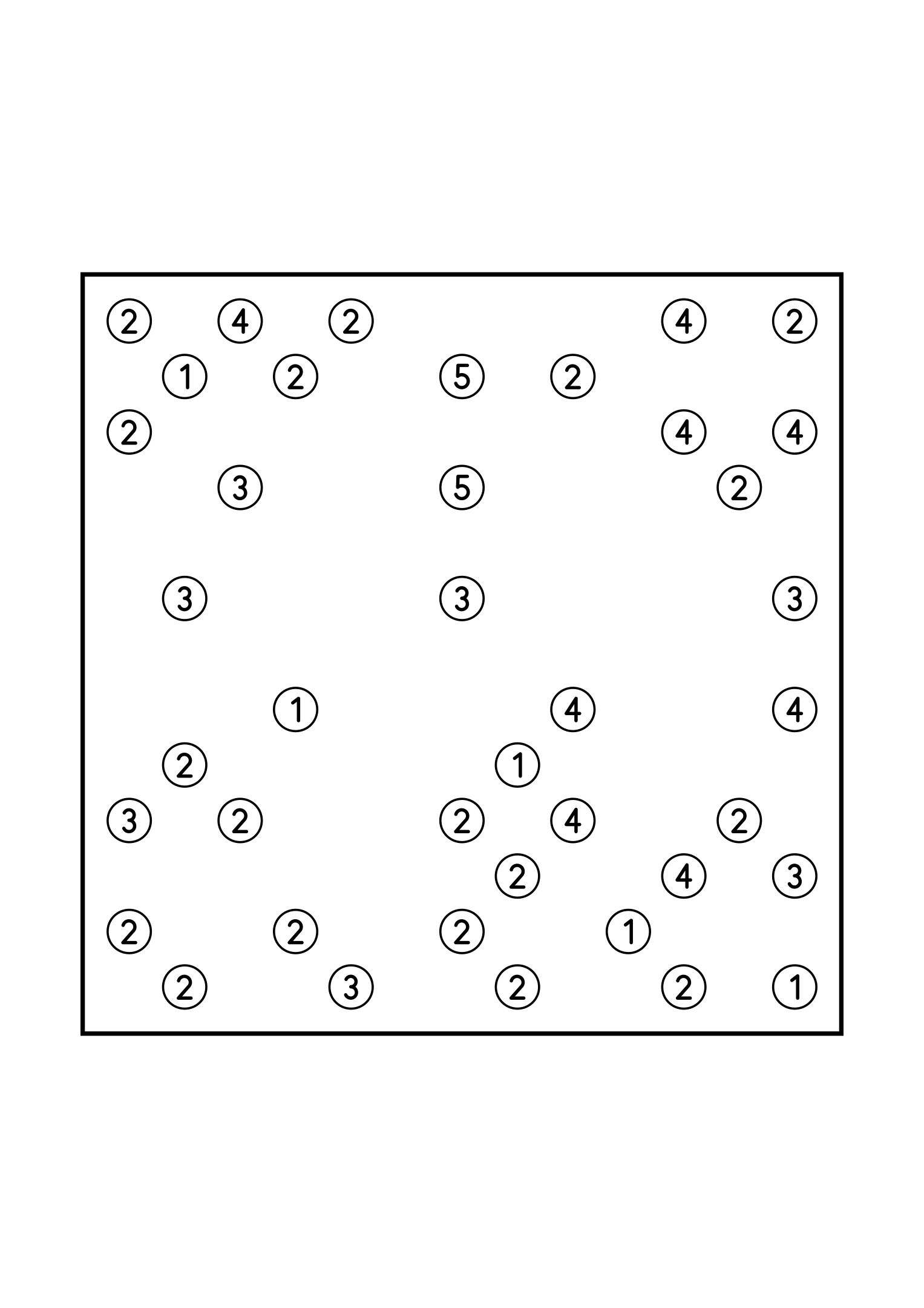 Hard 13x13 hashi, where a bridge sometimes has to be tried in your head, one puzzle on the page. Level: Hard. Variant 2.