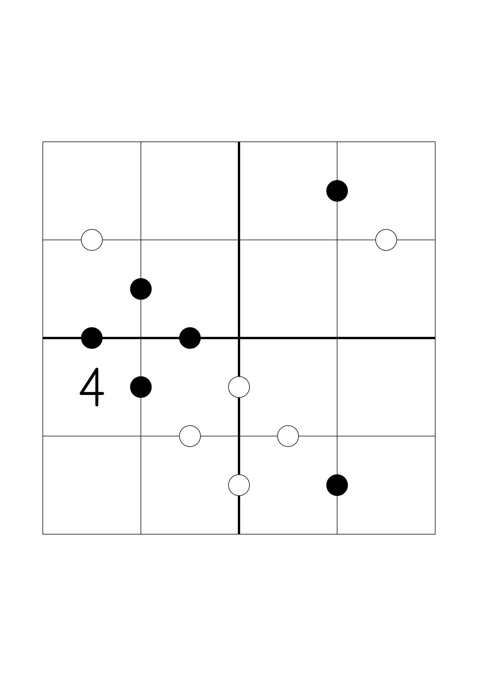 Hard 4x4 Kropki on its own page: given digits only where logic needs them, often none. Variant 4.