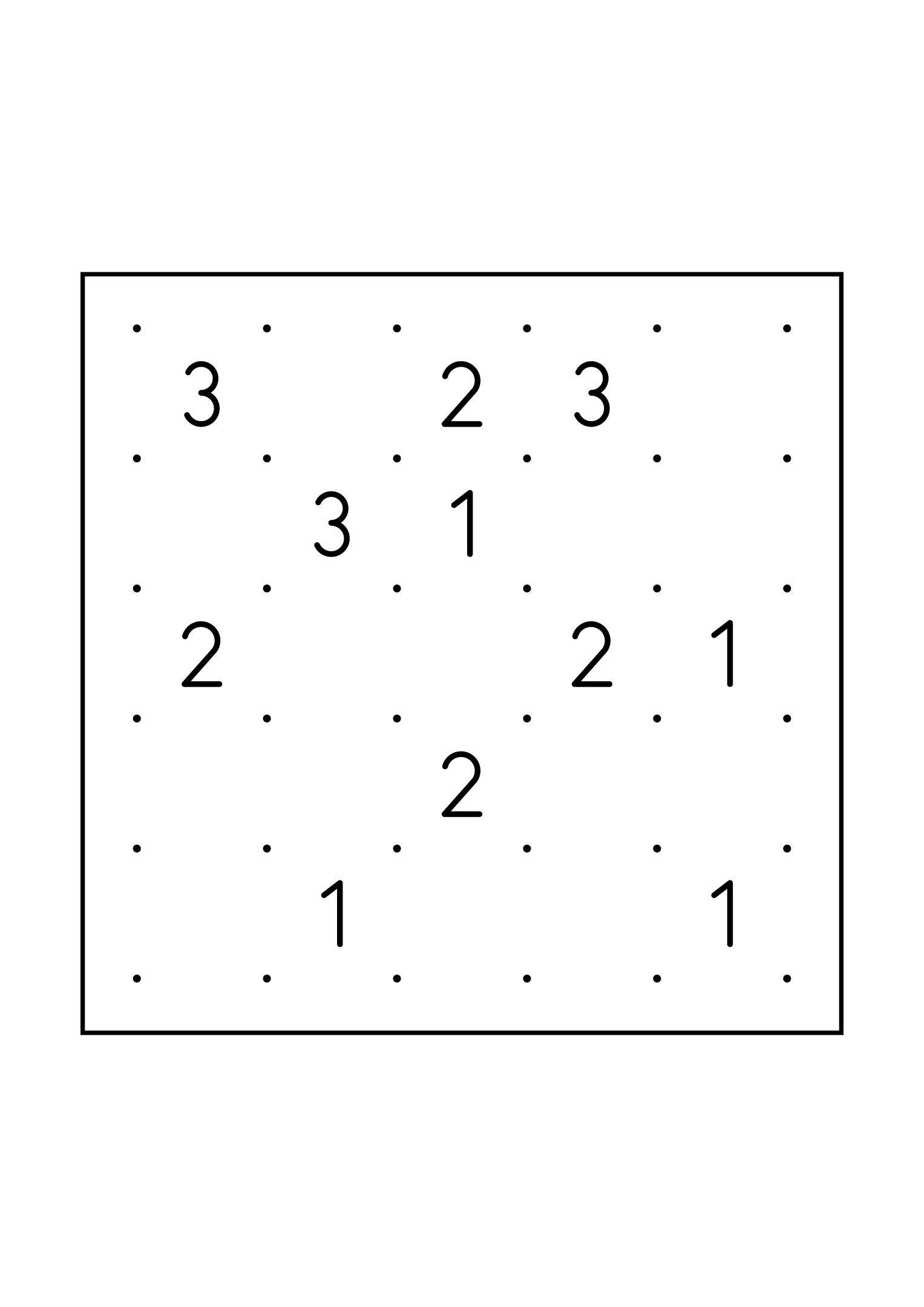 Hard 5x5 slitherlink, where a line sometimes has to be tried in your head, one large grid on the page. Level: Hard. Variant 8.