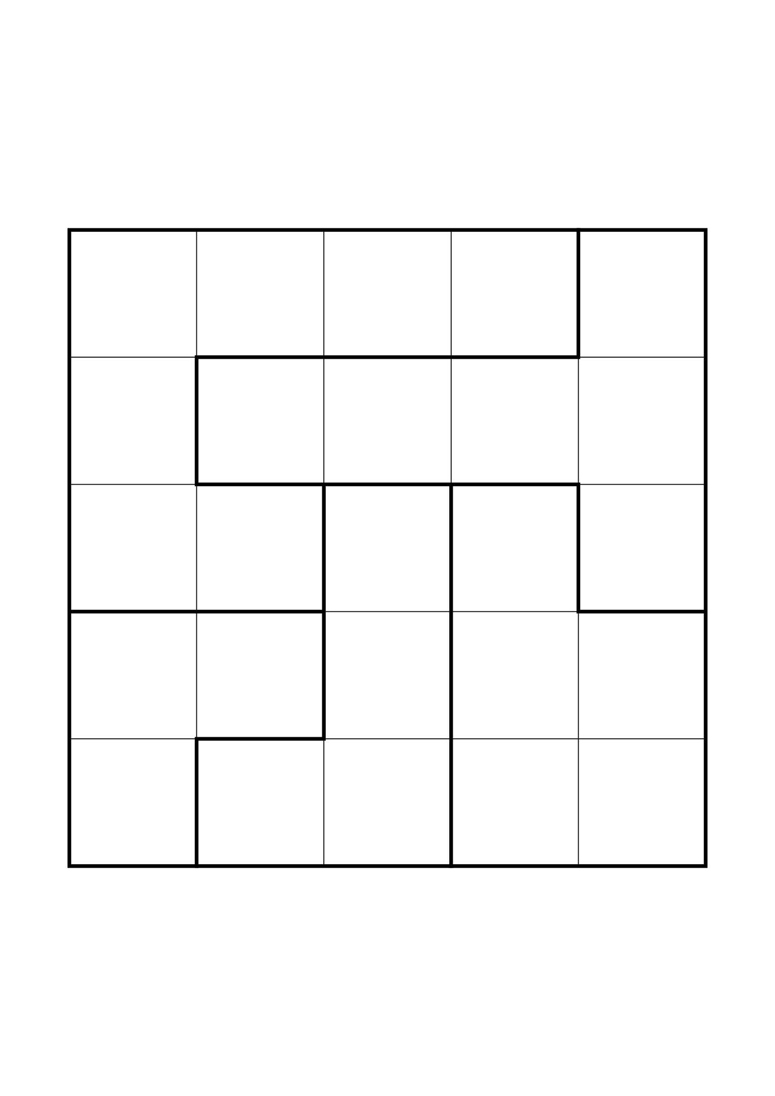 Hard 5x5 star battle, where a star sometimes has to be tried in your head, one large grid on the page. Level: Hard. Variant 5.