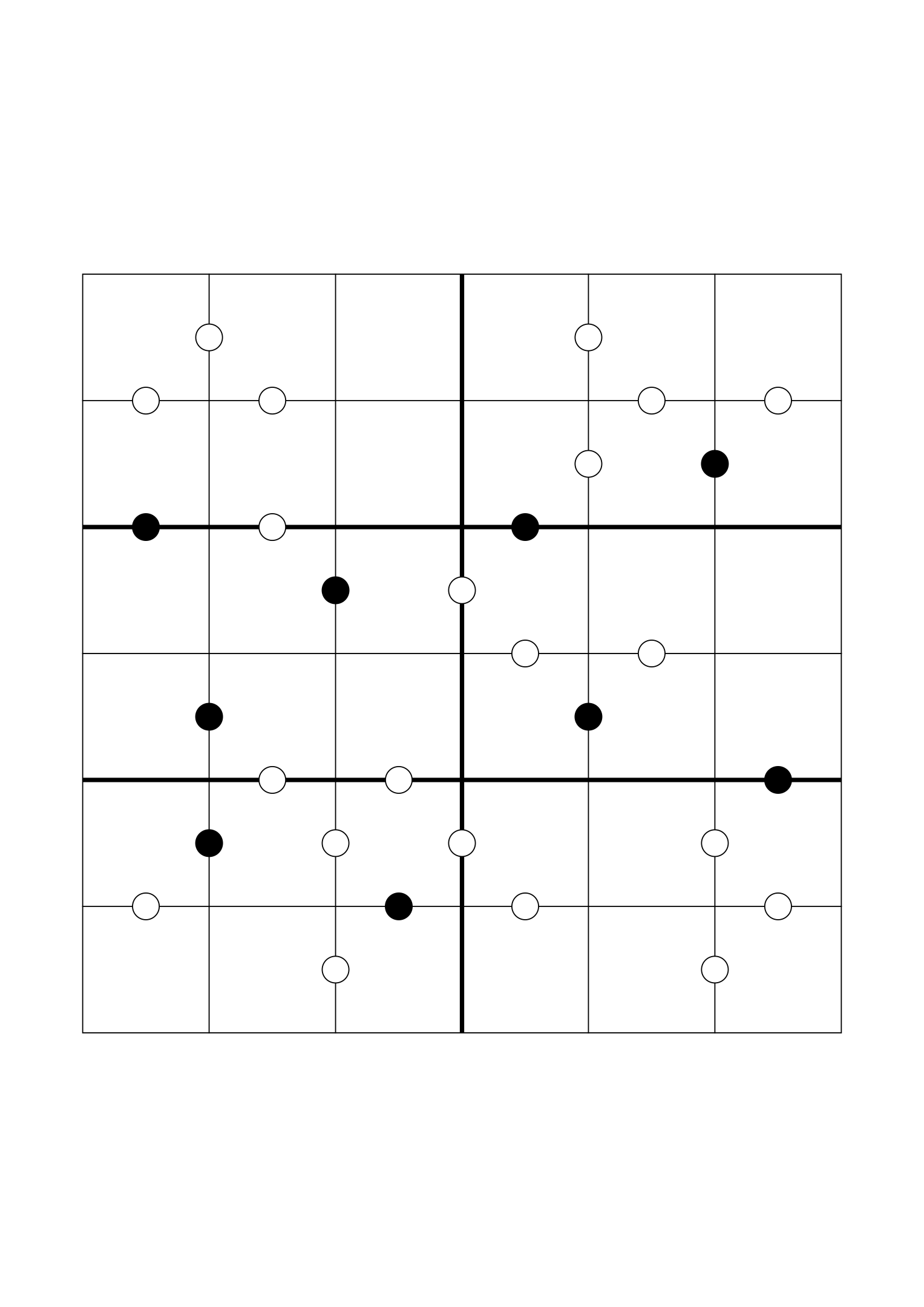 Hard 6x6 Kropki, as few given digits as the solution allows. Variant 4.