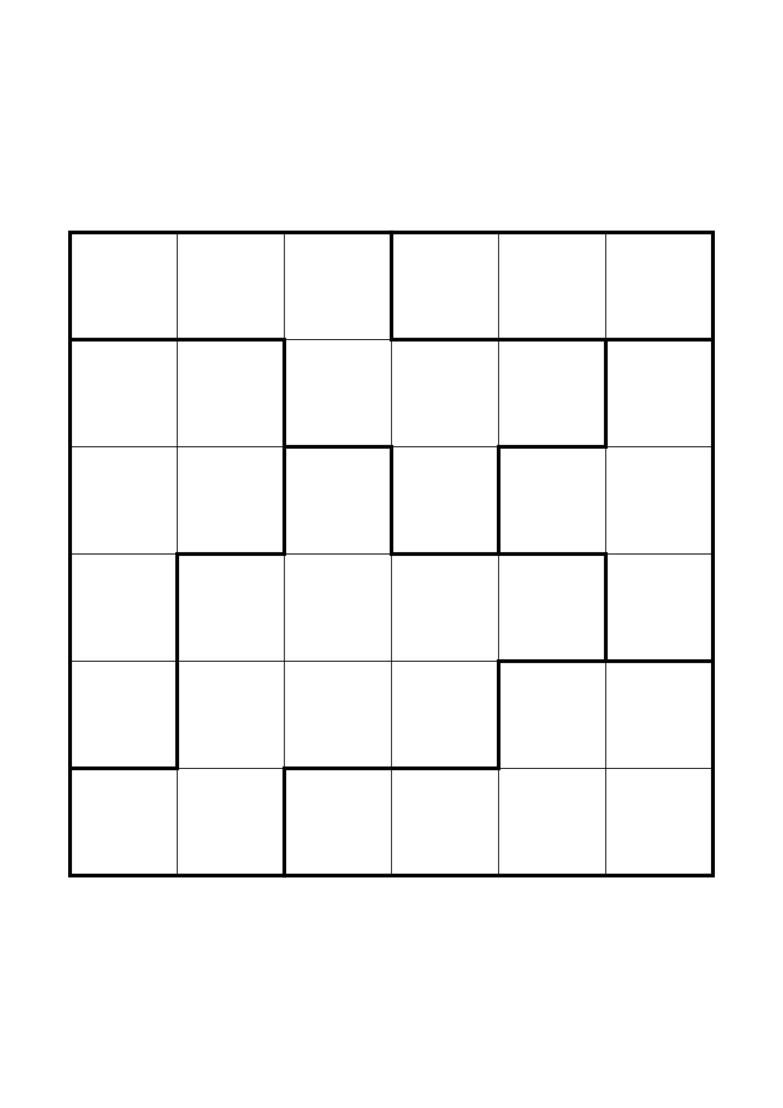 Hard 6x6 star battle, where a star sometimes has to be tried in your head, one large grid on the page. Level: Hard. Variant 1.