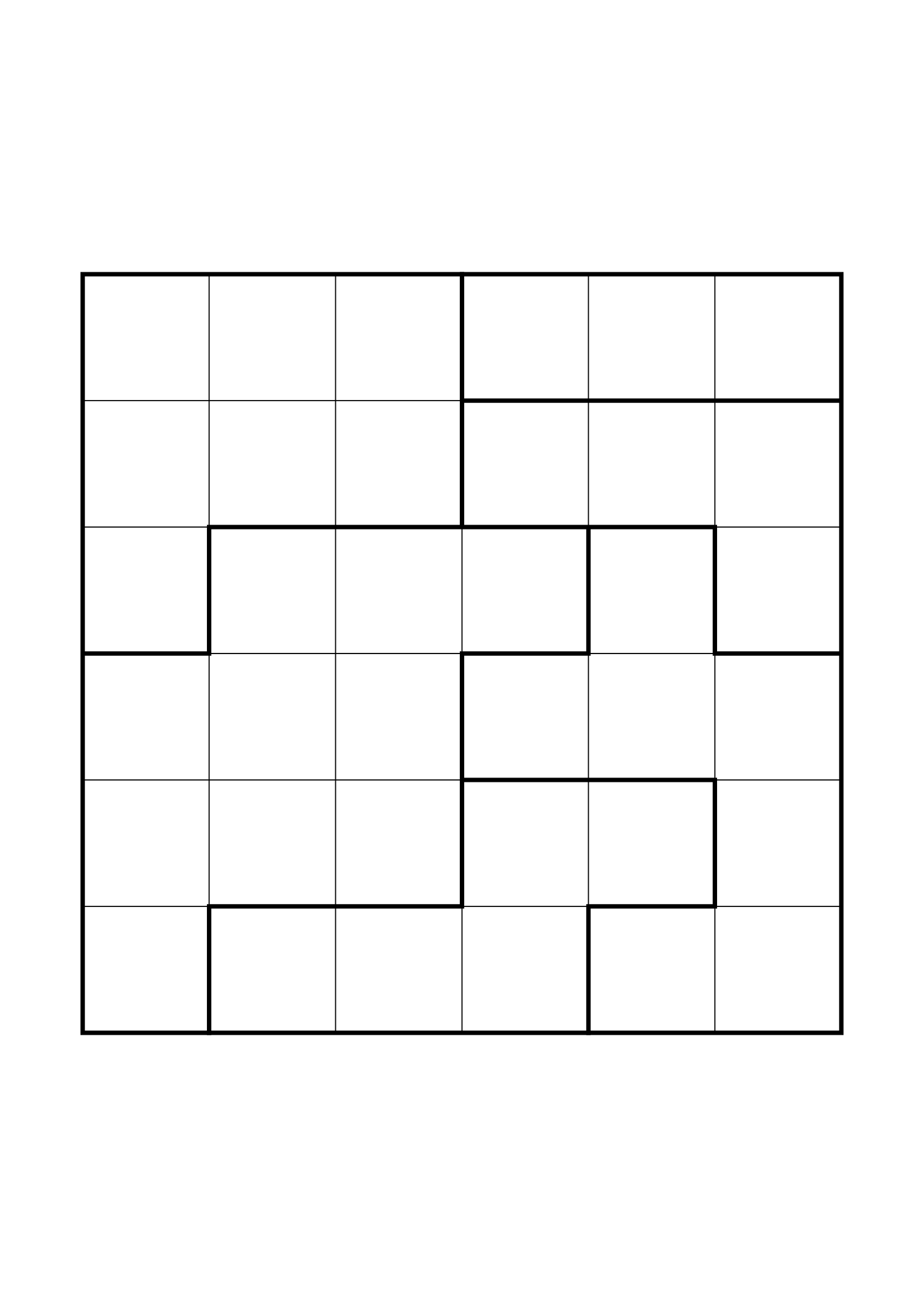 Hard 6x6 star battle, where a star sometimes has to be tried in your head, one large grid on the page. Level: Hard. Variant 5.