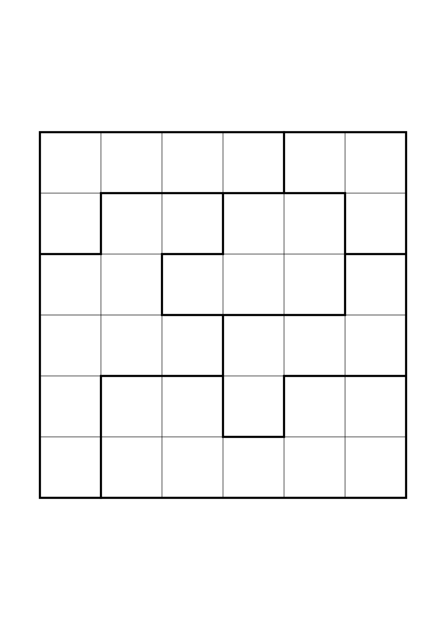 Hard 6x6 star battle, where a star sometimes has to be tried in your head, one large grid on the page. Level: Hard. Variant 6.