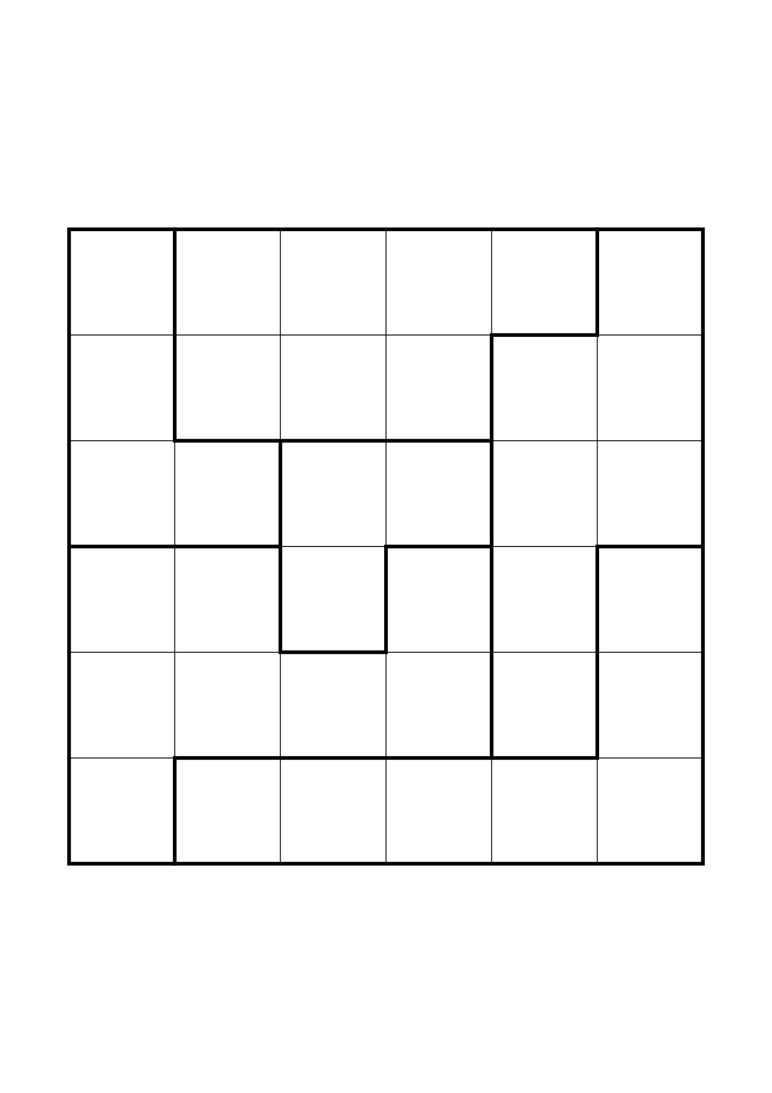 Hard 6x6 star battle, where a star sometimes has to be tried in your head, one large grid on the page. Level: Hard. Variant 8.