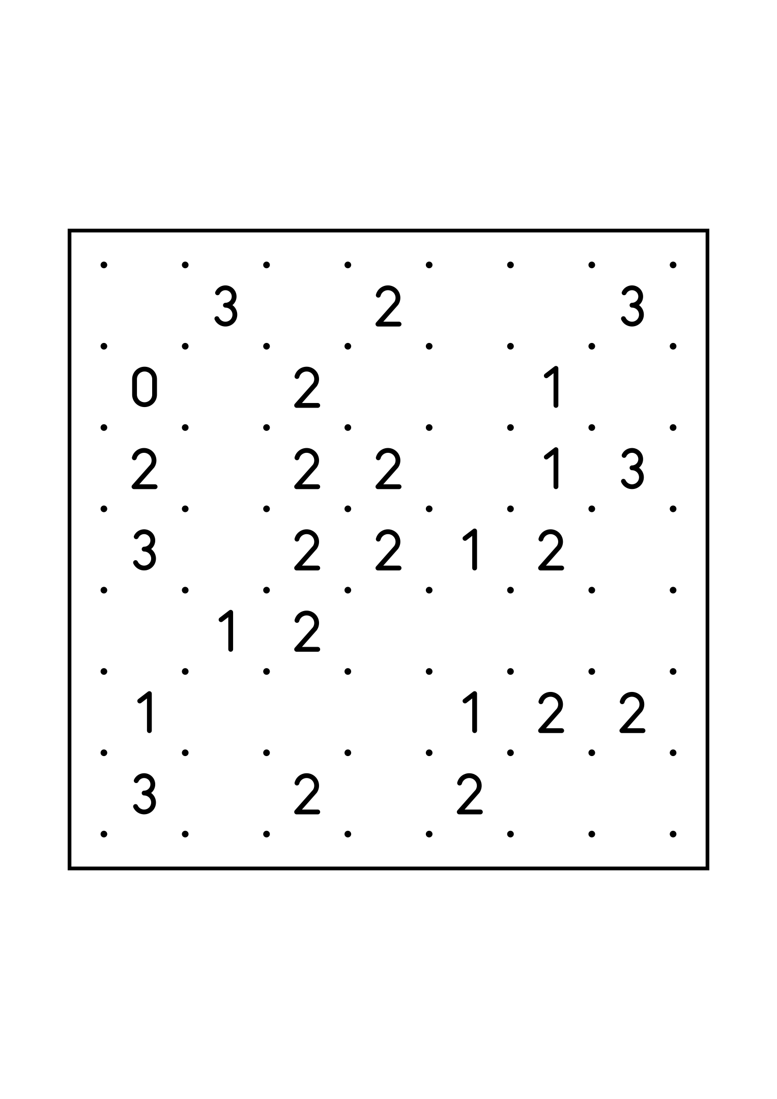 Hard 7x7 slitherlink, where a line sometimes has to be tried in your head, one large grid on the page. Level: Hard. Variant 4.
