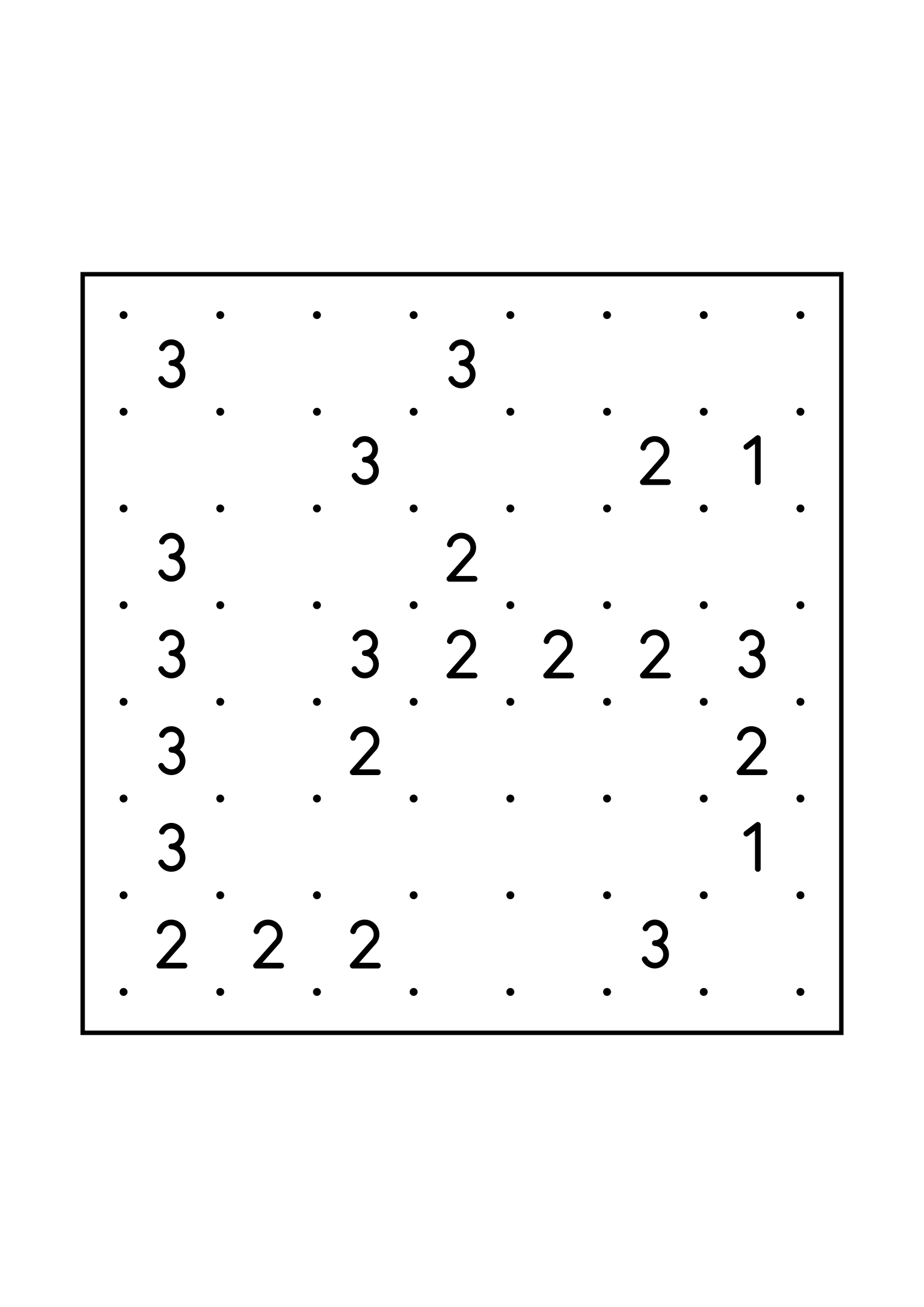 Hard 7x7 slitherlink, where a line sometimes has to be tried in your head, one large grid on the page. Level: Hard. Variant 5.