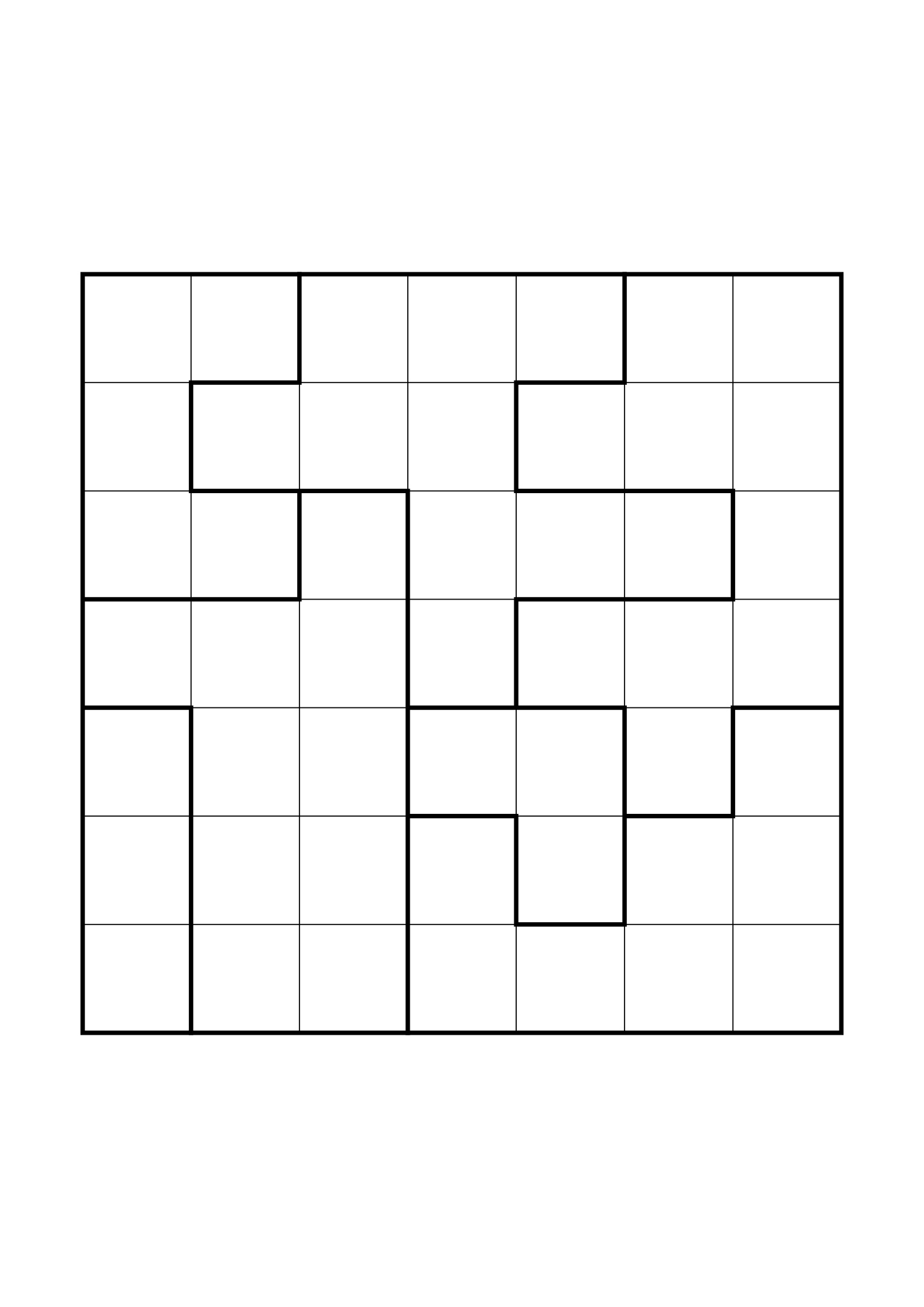 Hard 7x7 star battle, where a star sometimes has to be tried in your head, one large grid on the page. Level: Hard. Variant 2.