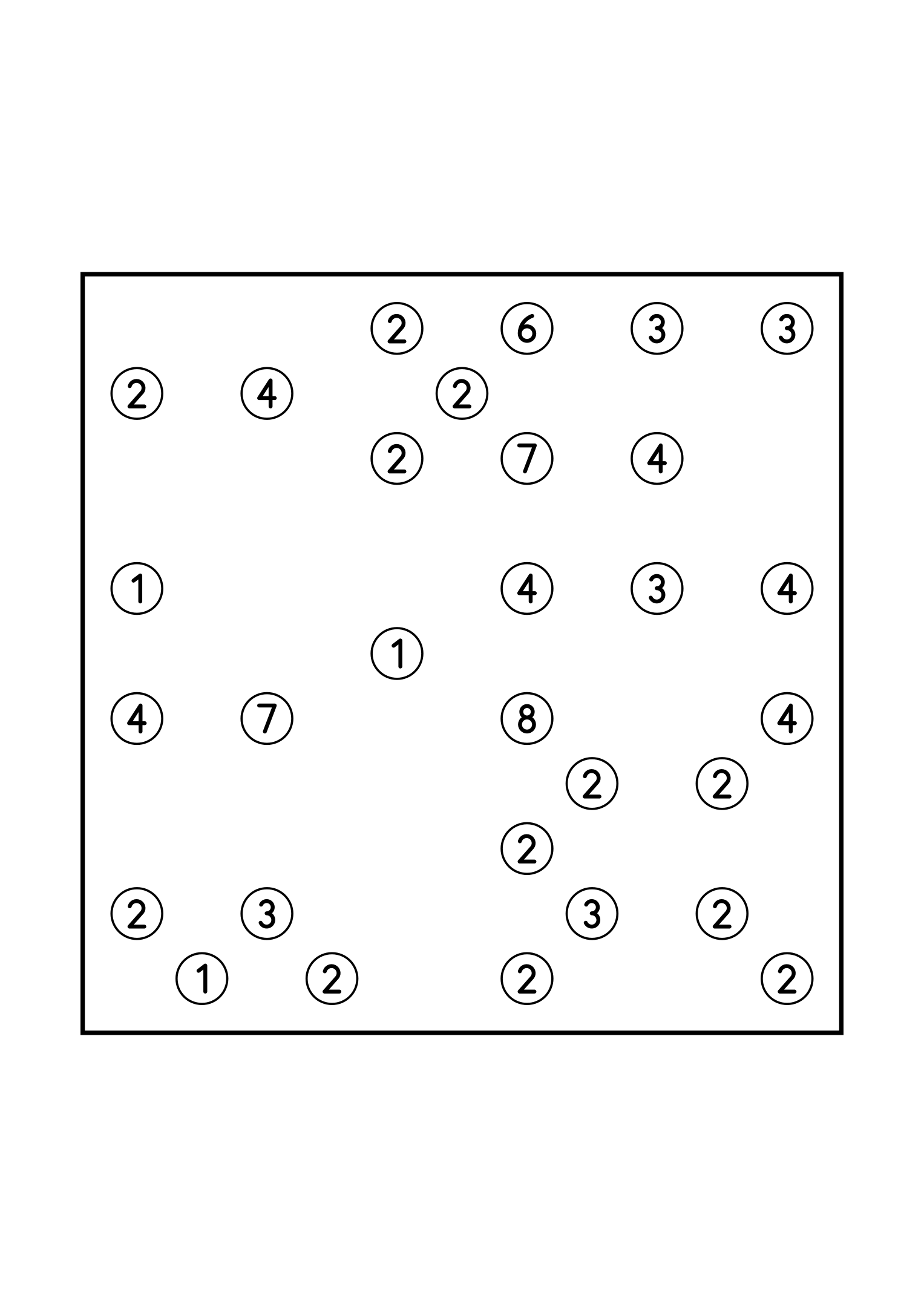 Medium 11x11 hashi, where no group of islands may close itself off, one puzzle on the page. Level: Medium. Variant 3.