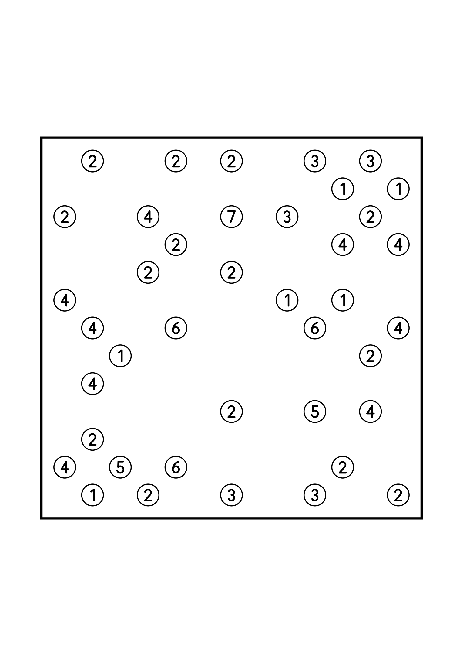 Medium 13x13 hashi, where no group of islands may close itself off, one puzzle on the page. Level: Medium. Variant 6.