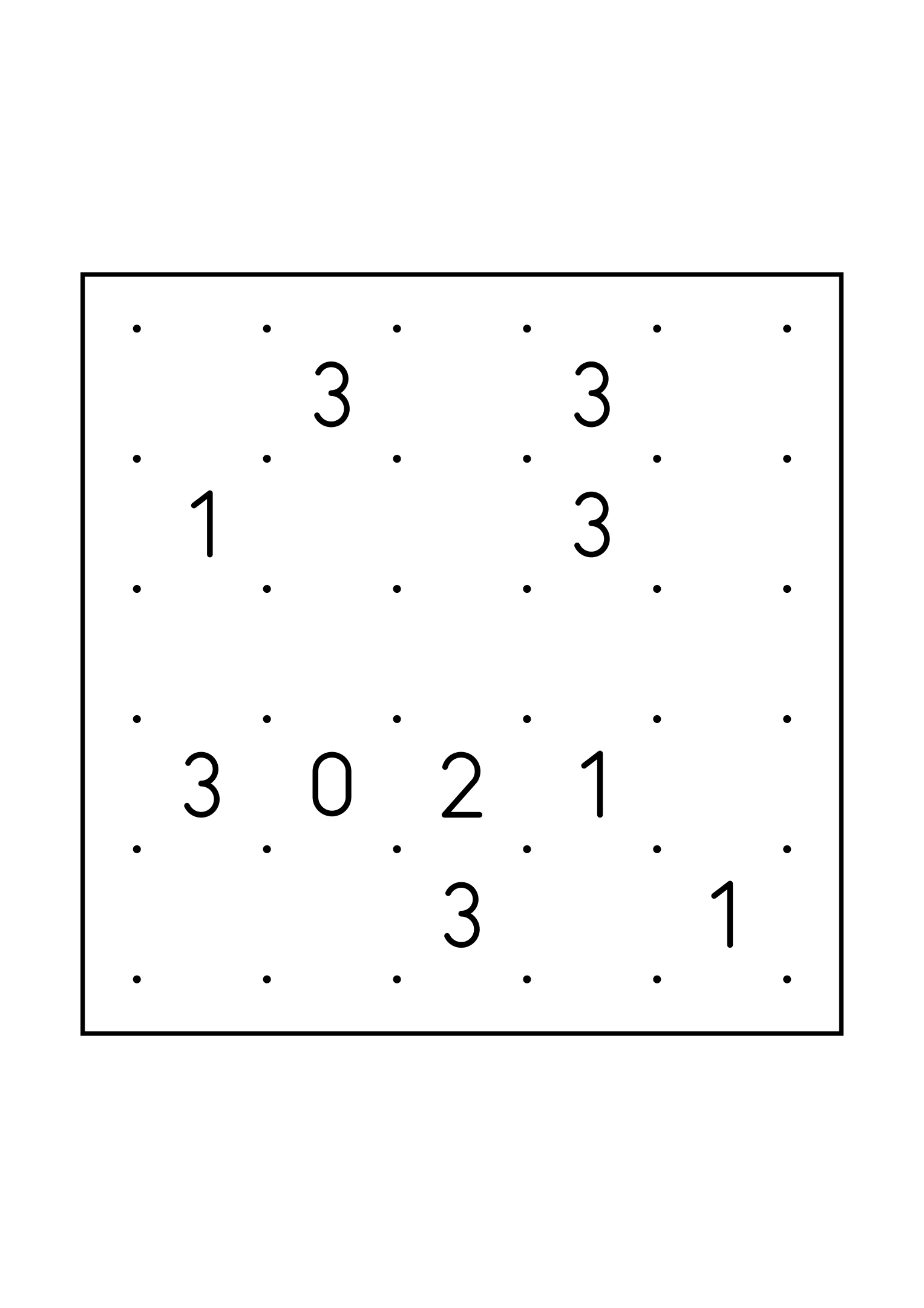 Medium 5x5 slitherlink, where each number is read with its four corners, one large grid on the page. Level: Medium. Variant 1.