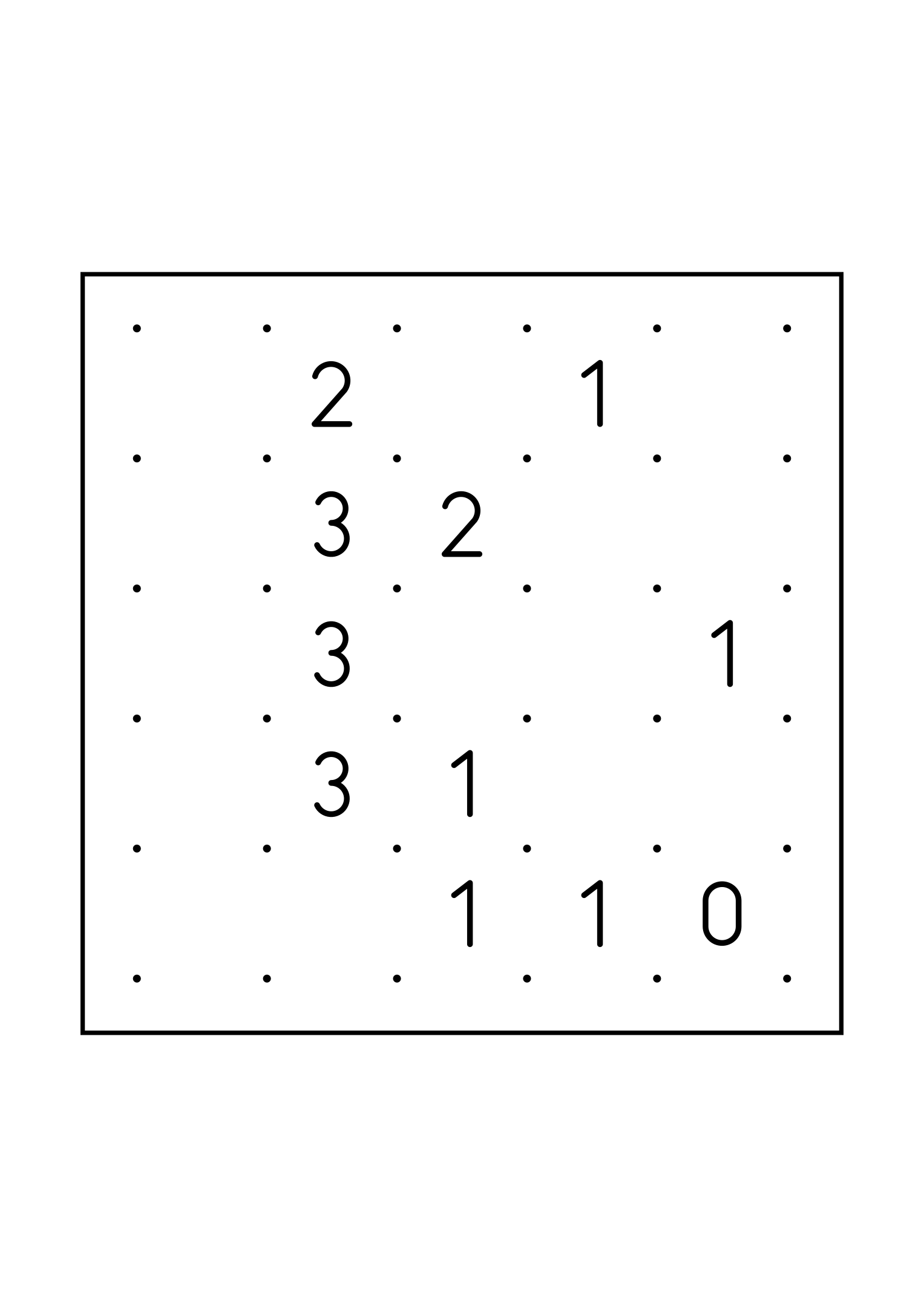 Medium 5x5 slitherlink, where each number is read with its four corners, one large grid on the page. Level: Medium. Variant 4.