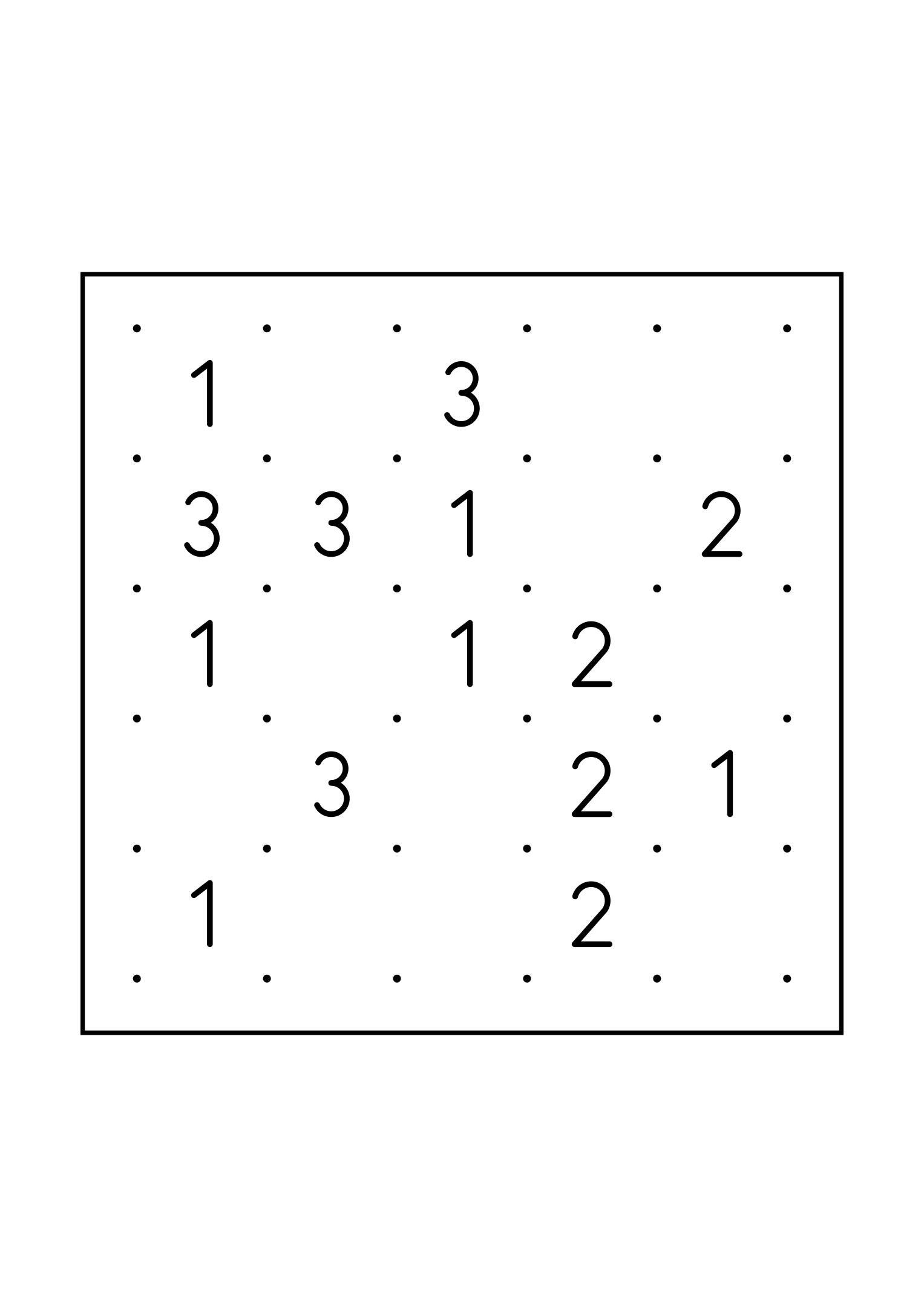 Medium 5x5 slitherlink, where each number is read with its four corners, one large grid on the page. Level: Medium. Variant 7.