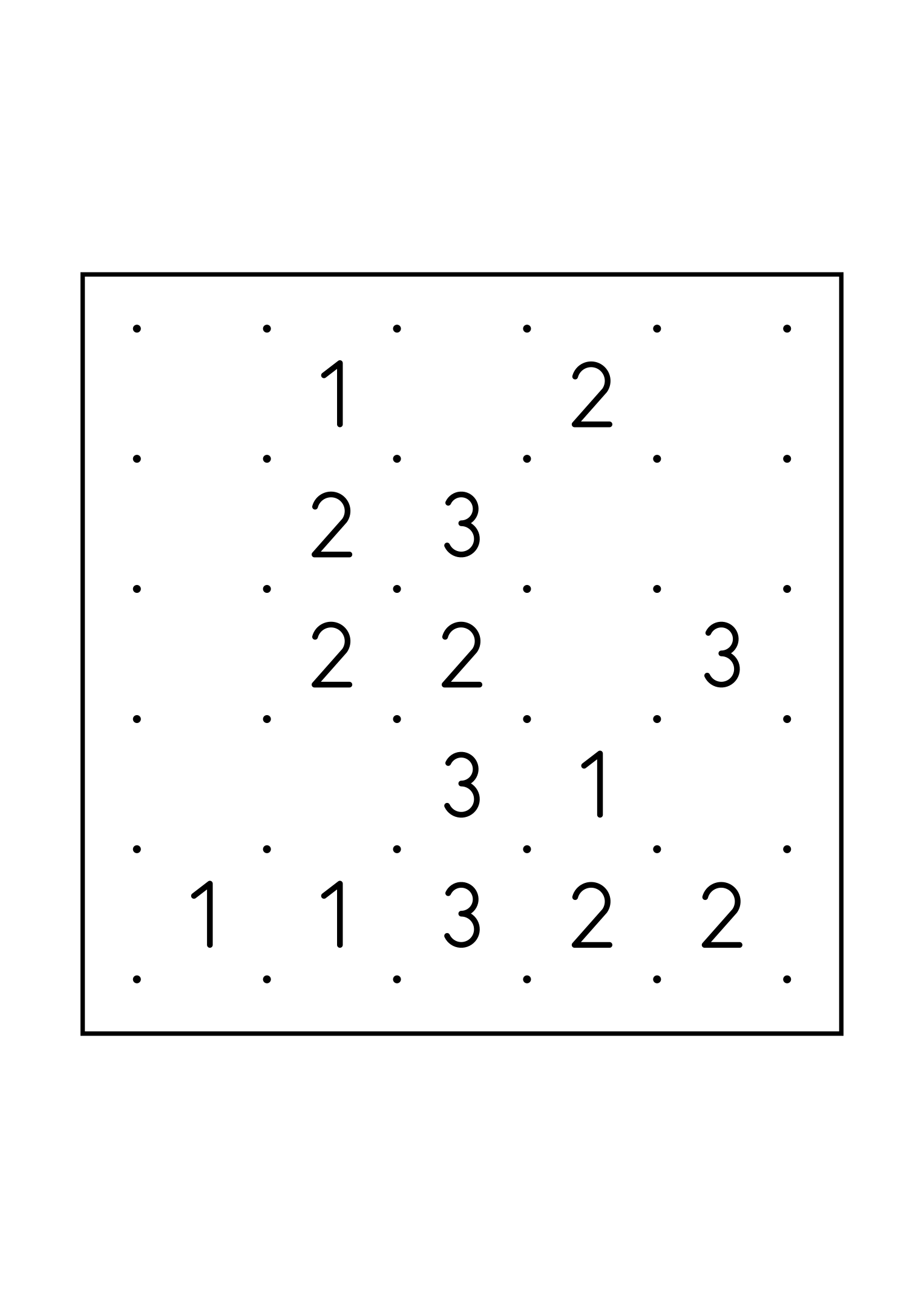 Medium 5x5 slitherlink, where each number is read with its four corners, one large grid on the page. Level: Medium. Variant 8.