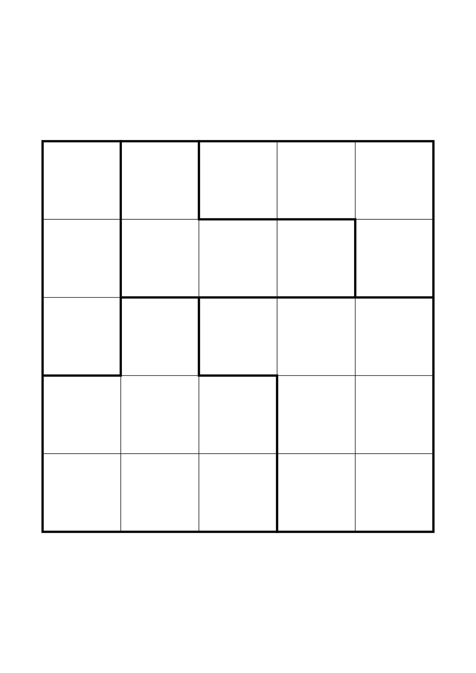 Medium 5x5 star battle, where two or three regions must be read together, one large grid on the page. Level: Medium. Variant 4.