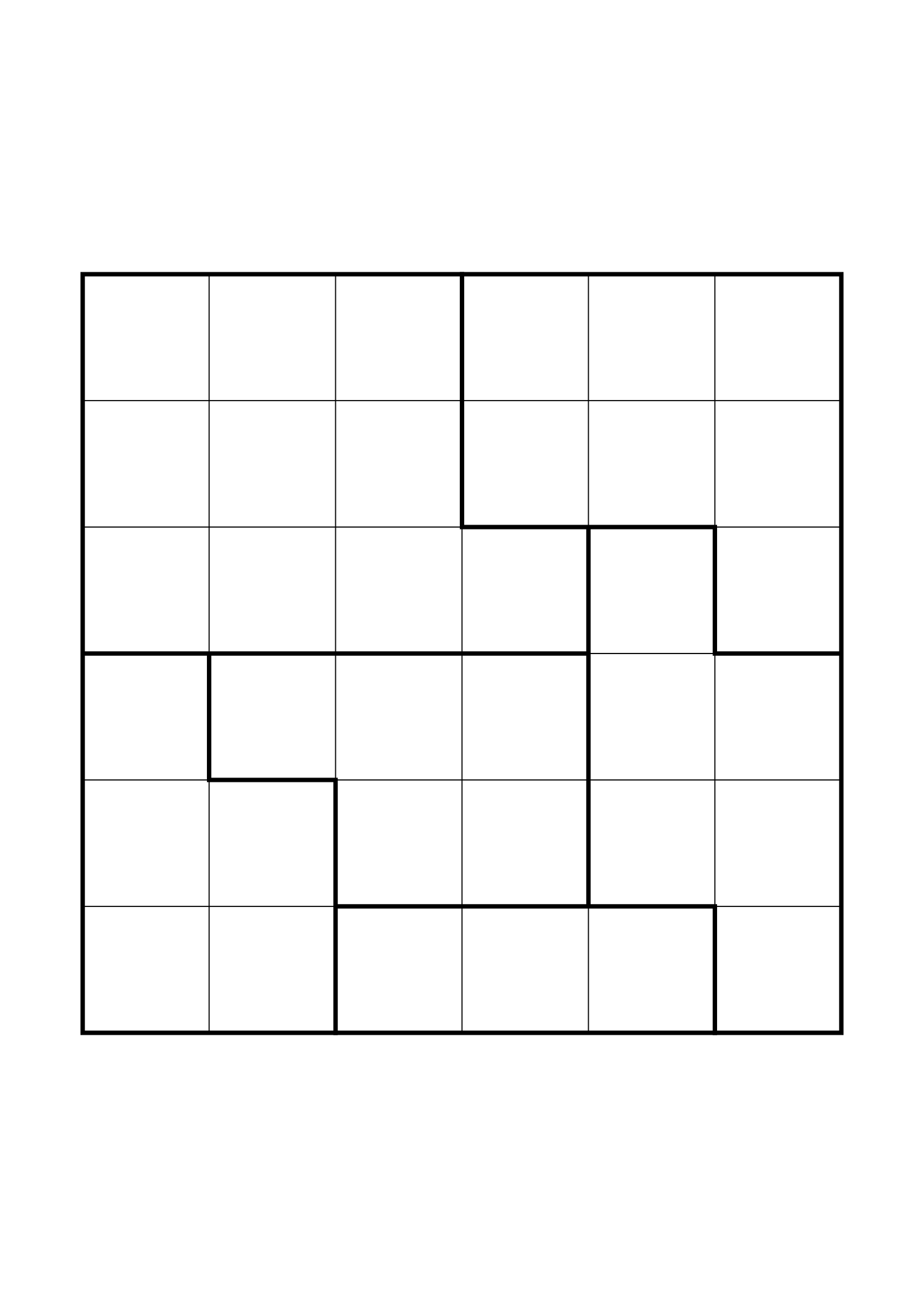 Medium 6x6 star battle, where two or three regions must be read together, one large grid on the page. Level: Medium. Variant 6.