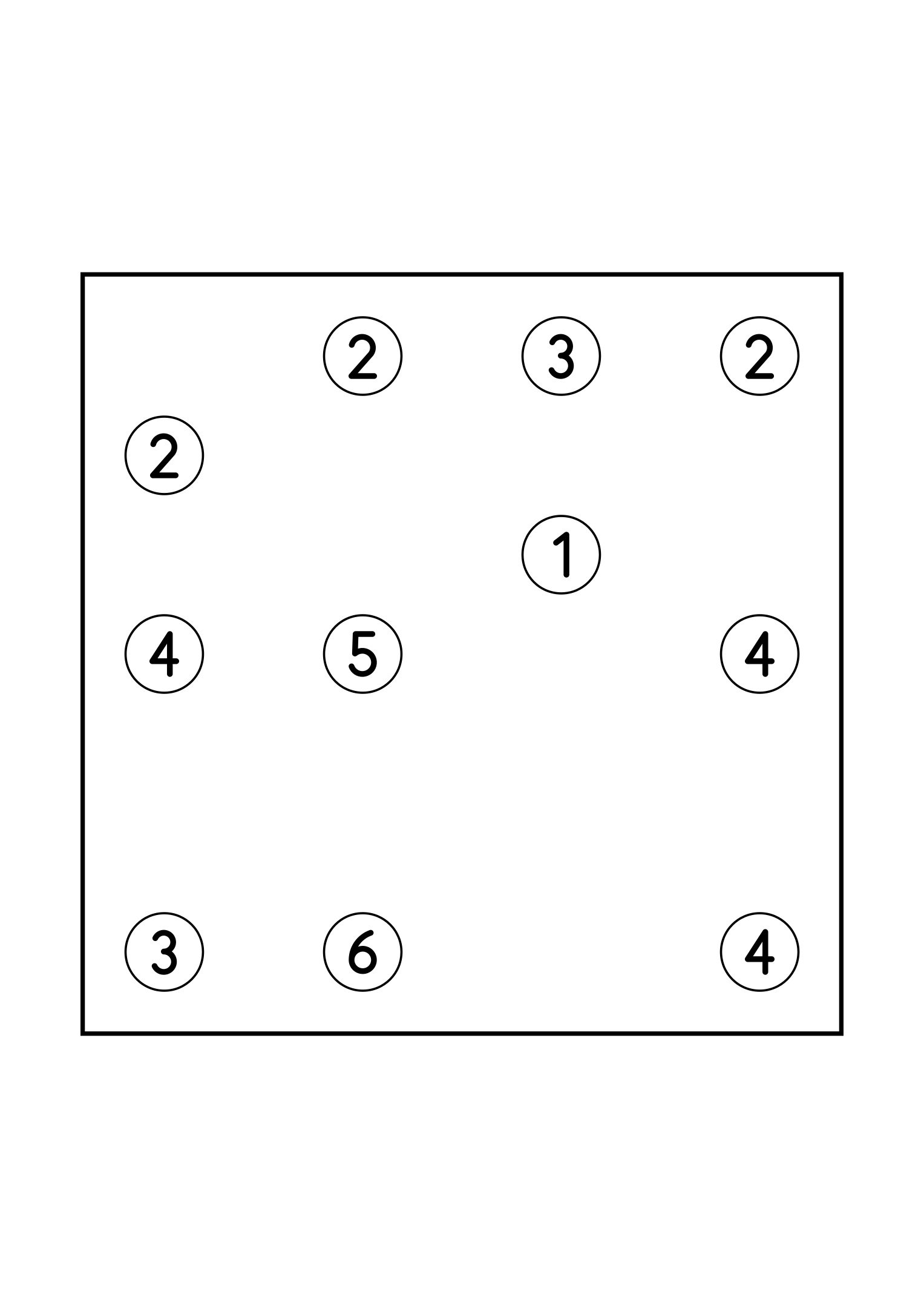 Medium 7x7 hashi, where no group of islands may close itself off, one puzzle on the page. Level: Medium. Variant 1.