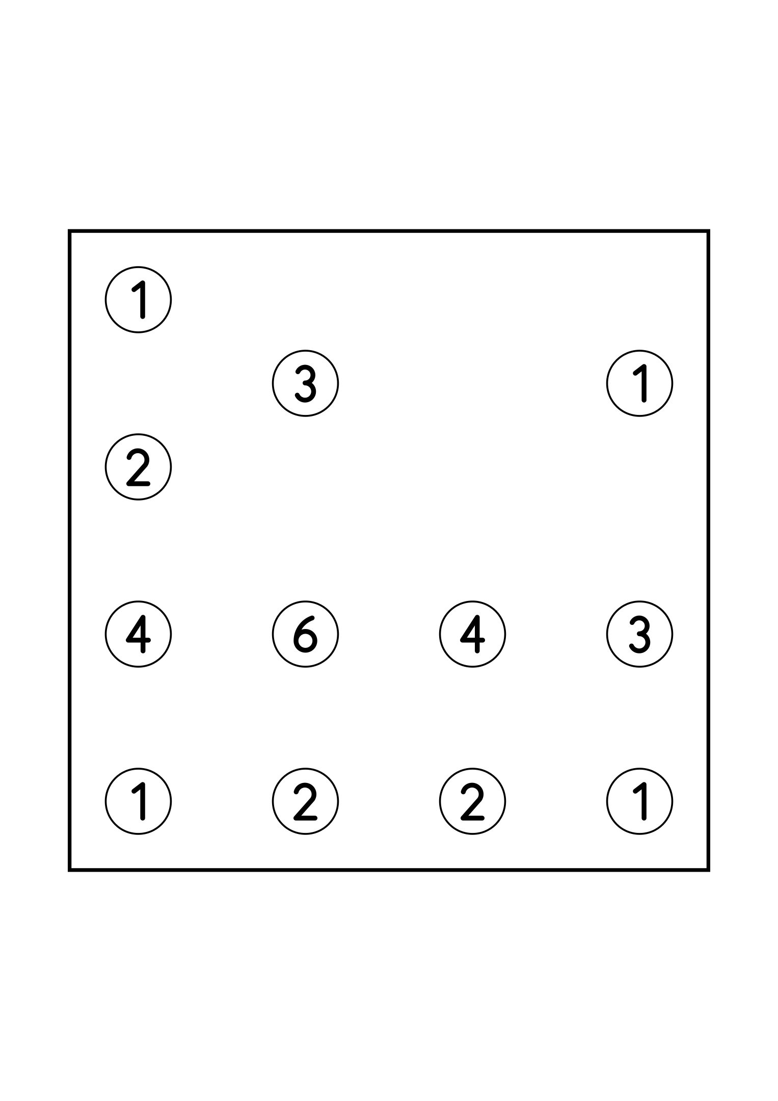 Medium 7x7 hashi, where no group of islands may close itself off, one puzzle on the page. Level: Medium. Variant 3.
